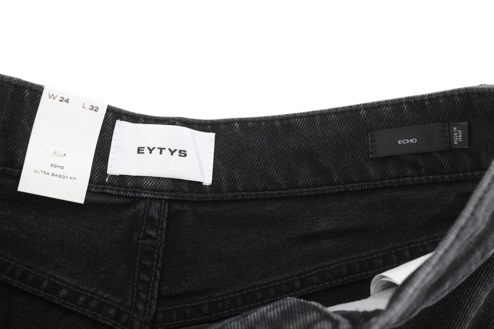EYTYS Echo Sulphur Wide Baggy Women Jeans W24/L32 Black Washed RRP370