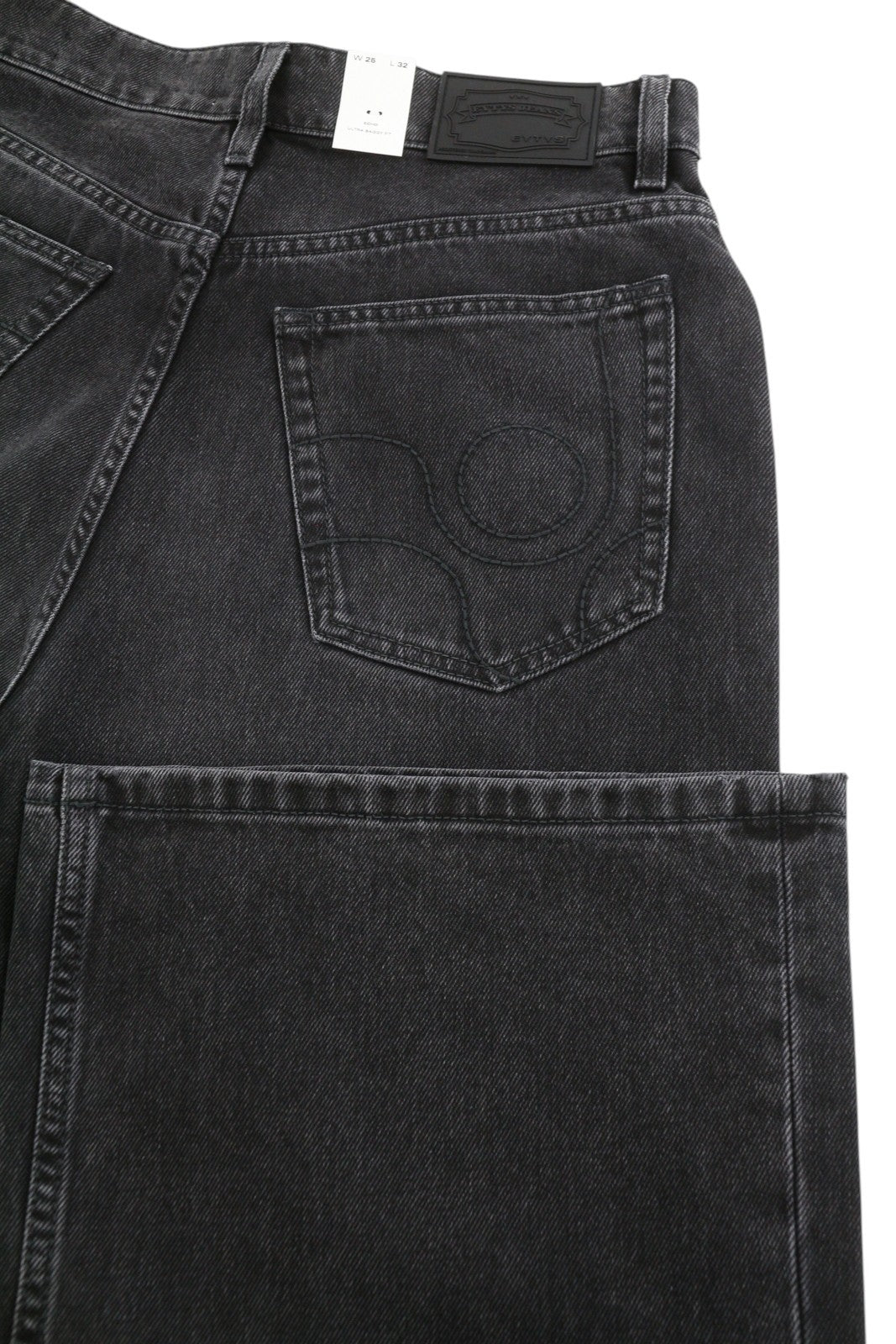 EYTYS Echo Sulphur Slouchy Baggy Women Jeans W25/L32 Black Faded RRP370