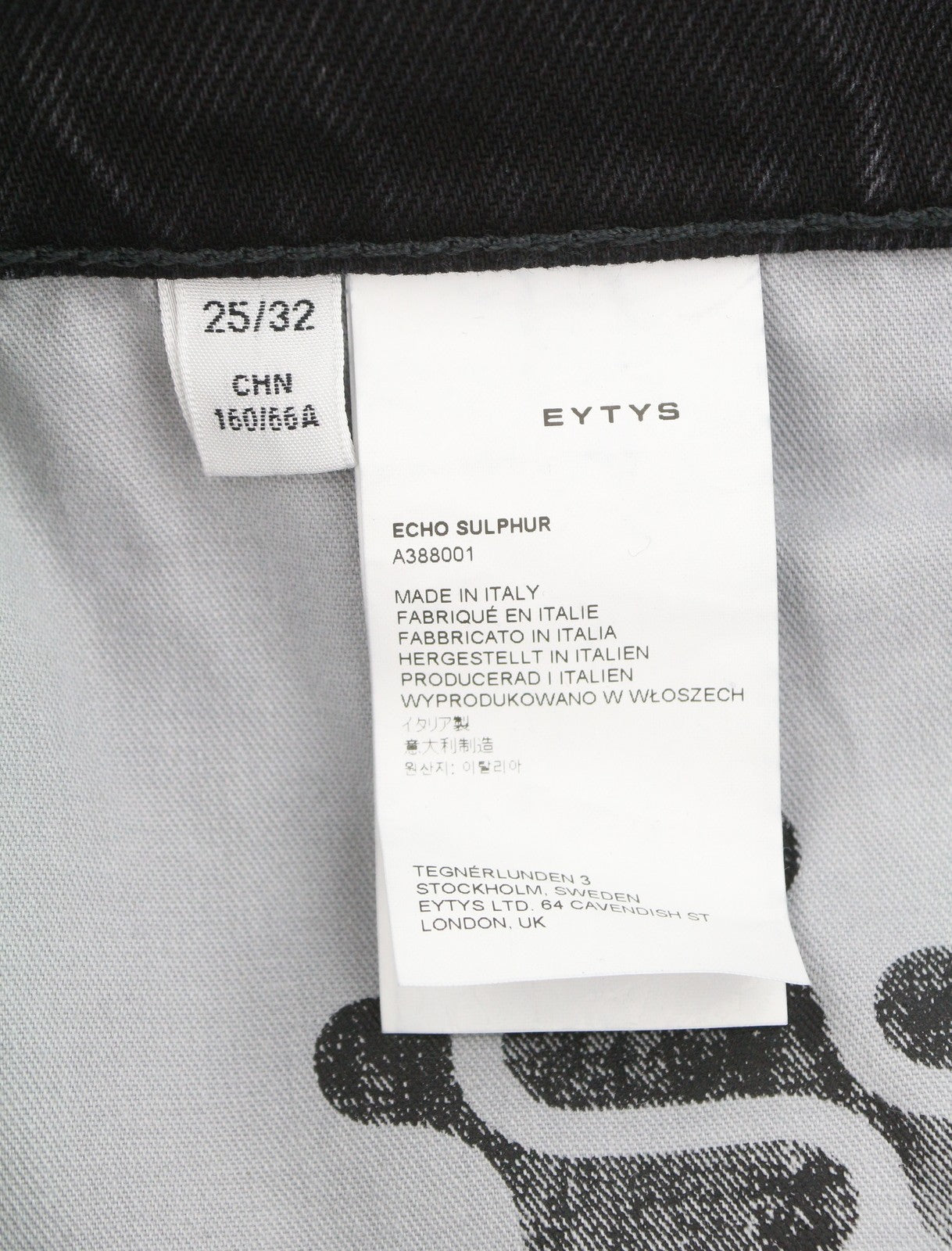 EYTYS Echo Sulphur Slouchy Baggy Women Jeans W25/L32 Black Faded RRP370