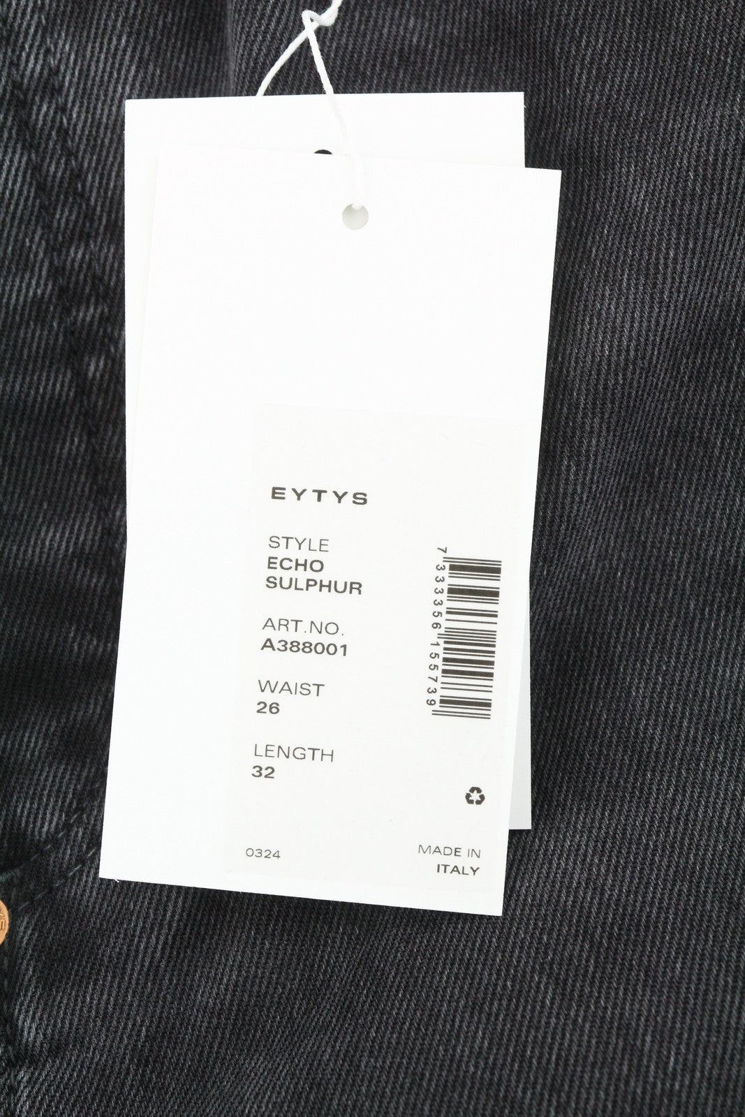 EYTYS Echo Sulphur Extra Baggy Women Jeans W26/L32 Washed Black RRP370