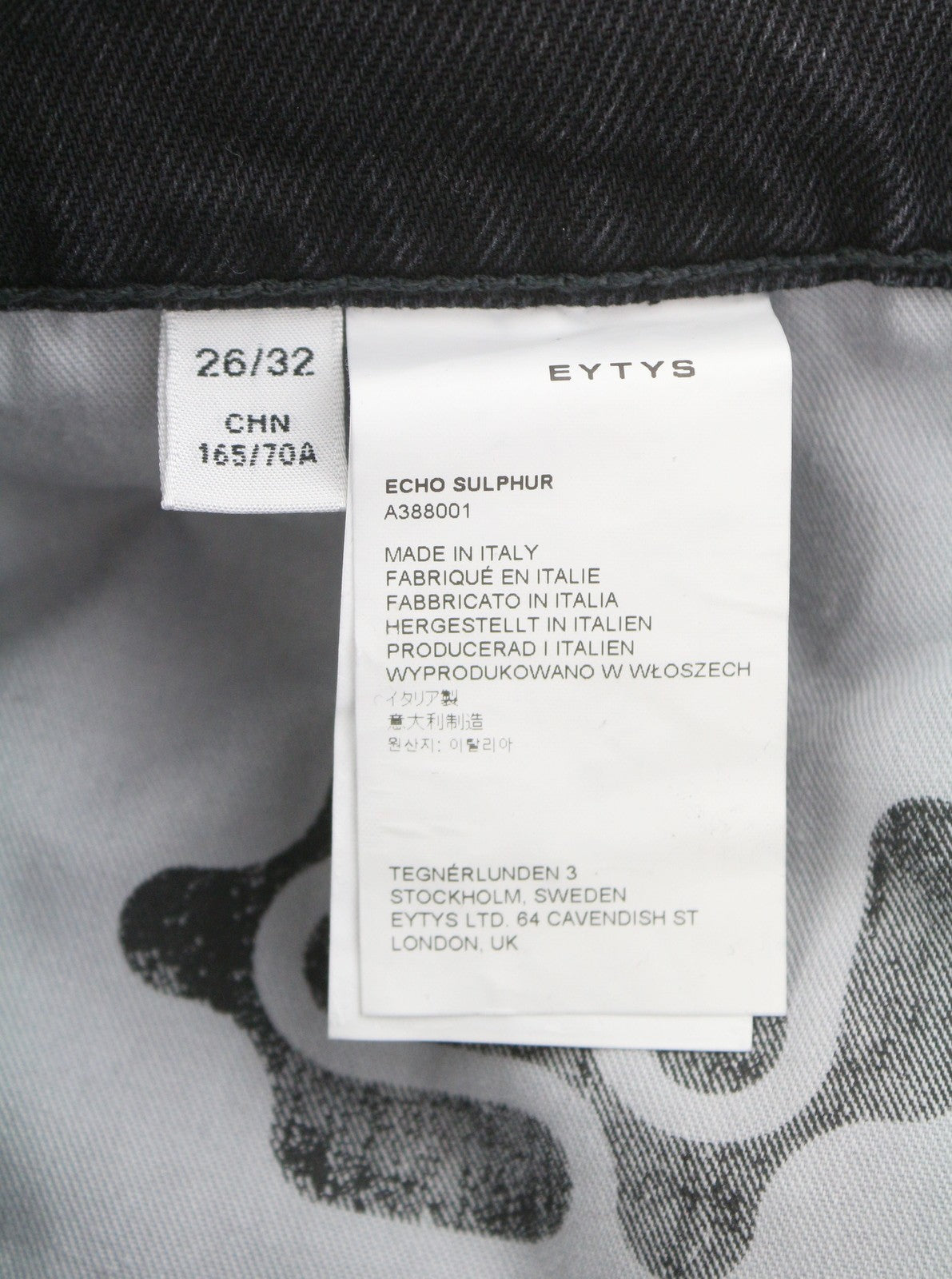 EYTYS Echo Sulphur Extra Baggy Women Jeans W26/L32 Washed Black RRP370