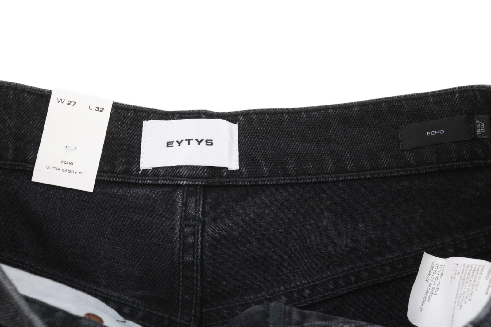 EYTYS Echo Sulphur Oversized Baggy Women Jeans W27/L32 Black Fade RRP370