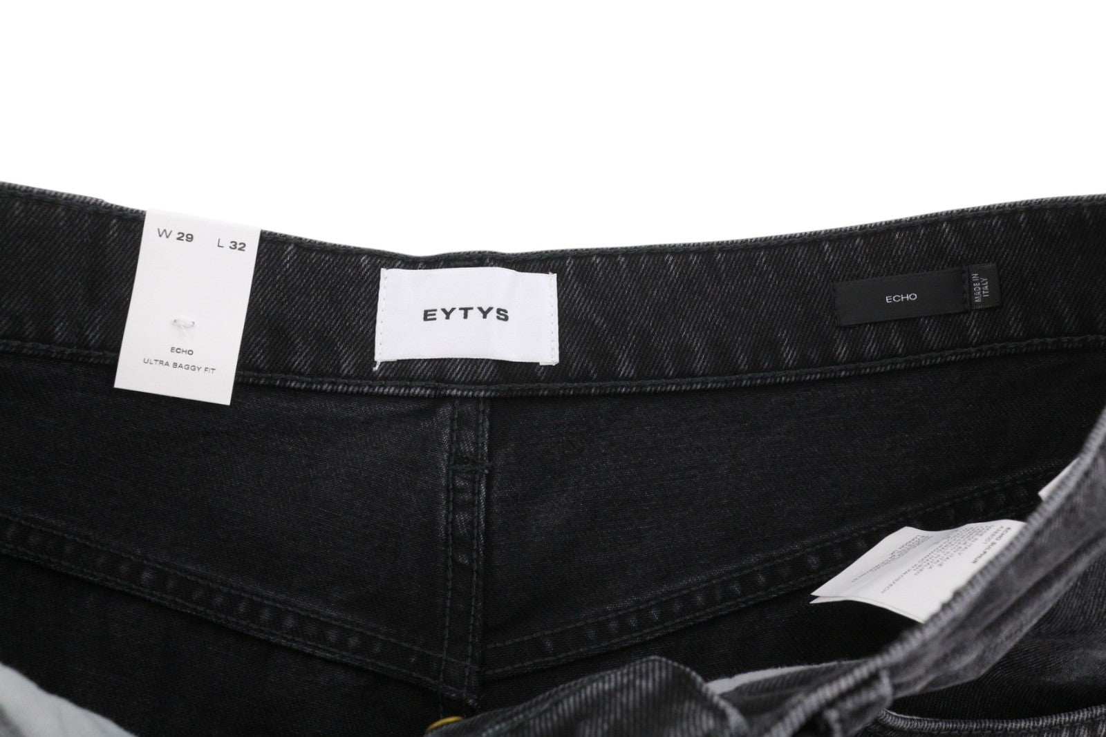 EYTYS Echo Sulphur Loose Baggy Women Jeans W29/L32 Black Fade Unisex RRP370