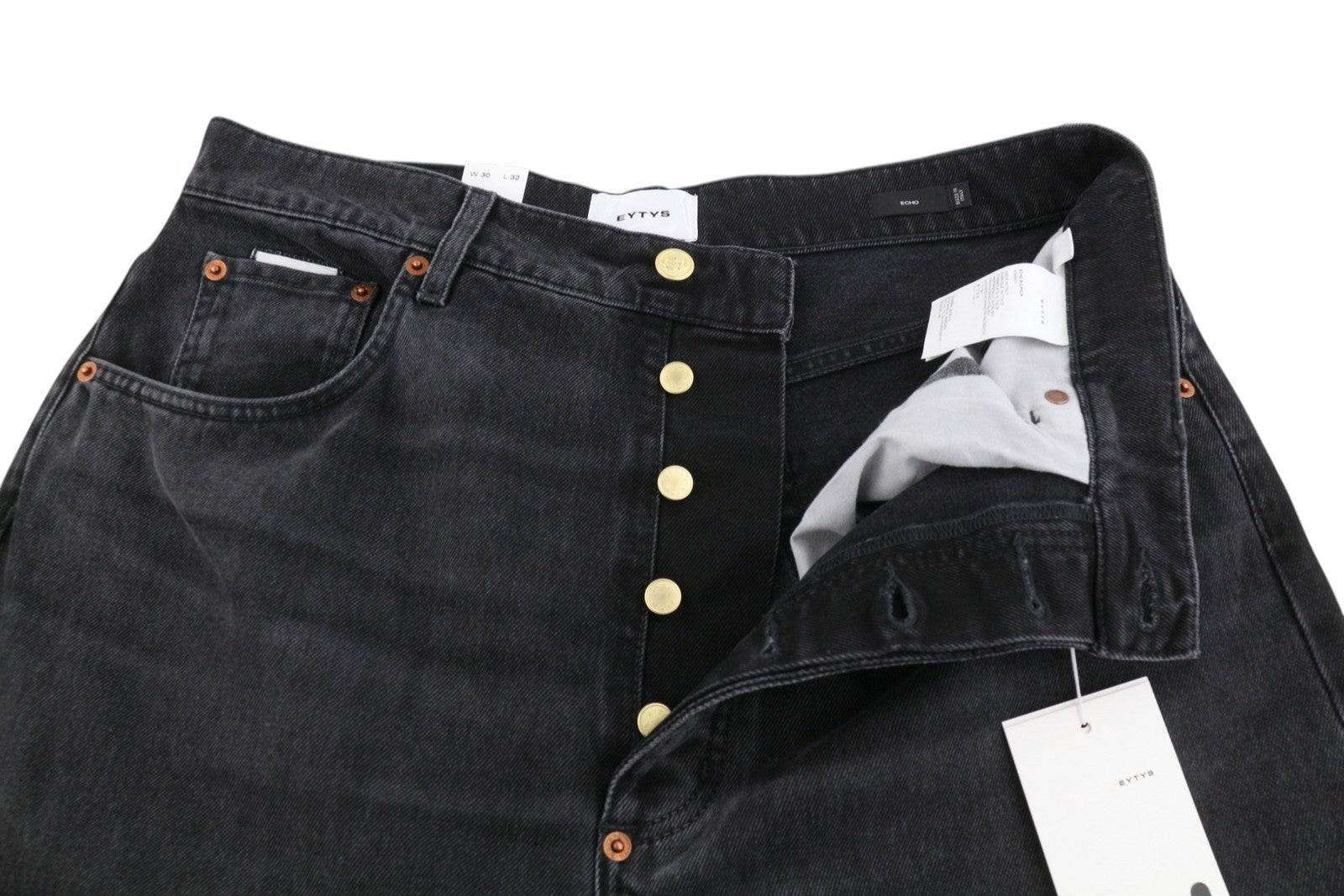 EYTYS Echo Sulphur Big Baggy Men Jeans W30/L32 Black Washed Unisex RRP370