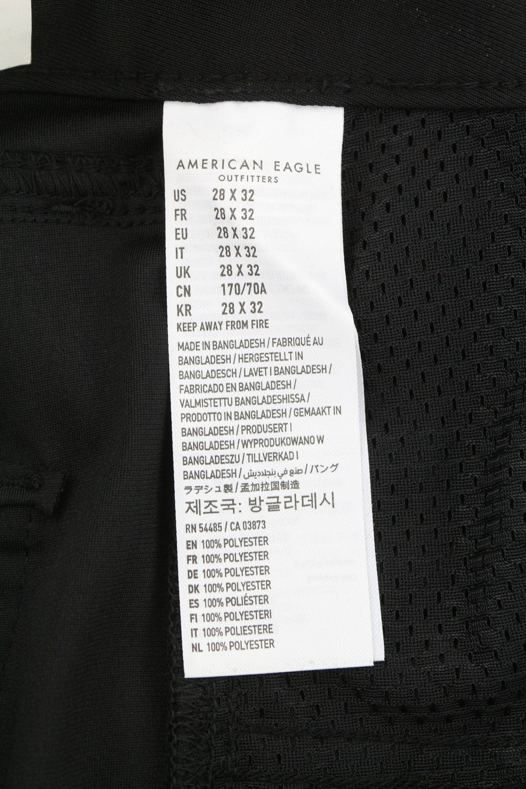 AMERICAN EAGLE OUTFITTERS Active Flex Men Trousers W28/L32 Black Slim Zip Fly