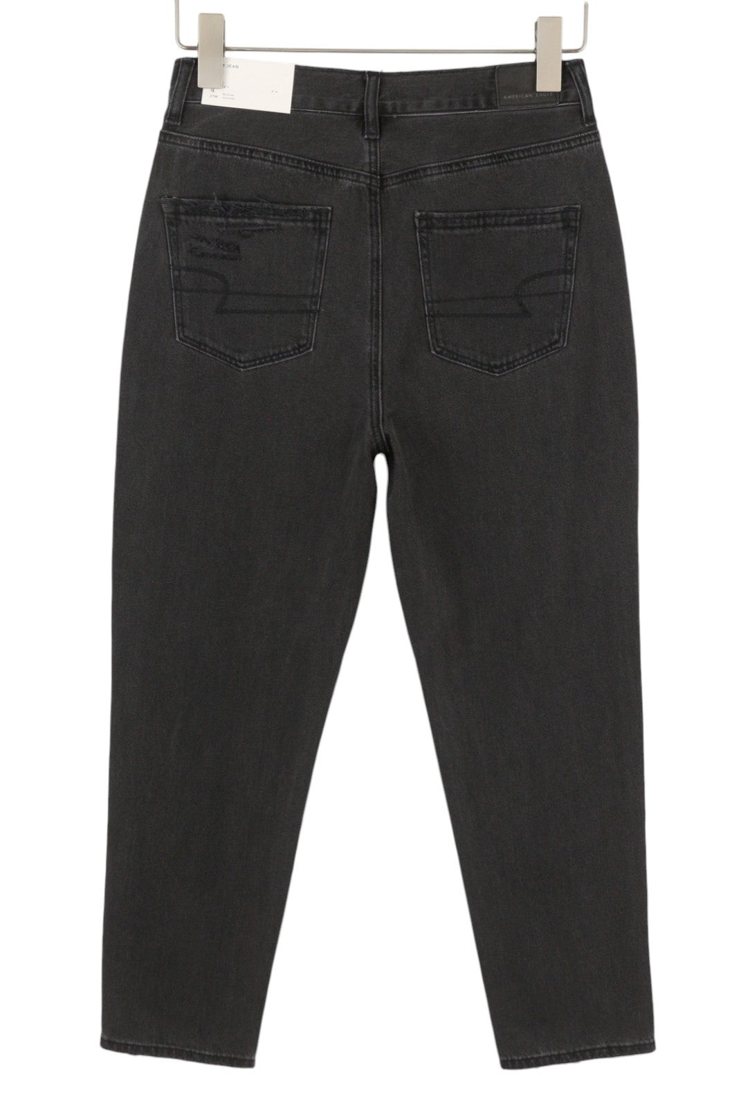 AMERICAN EAGLE OUTFITTERS Mom Black Blaze Women Jeans W27 Ripped Distressed