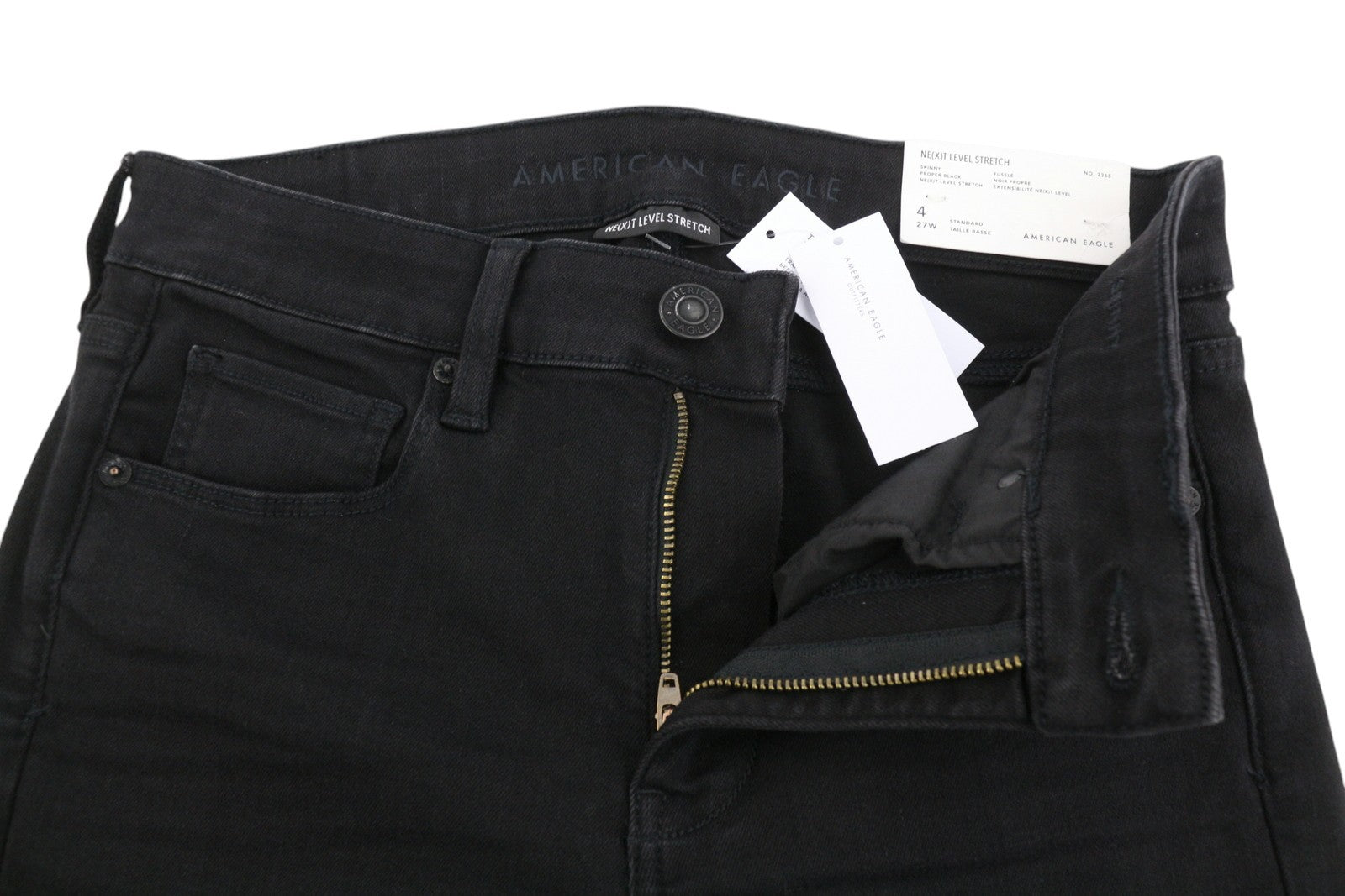 AMERICAN EAGLE OUTFITTERS Skinny Proper Women Jeans W27 Black Stretch Level