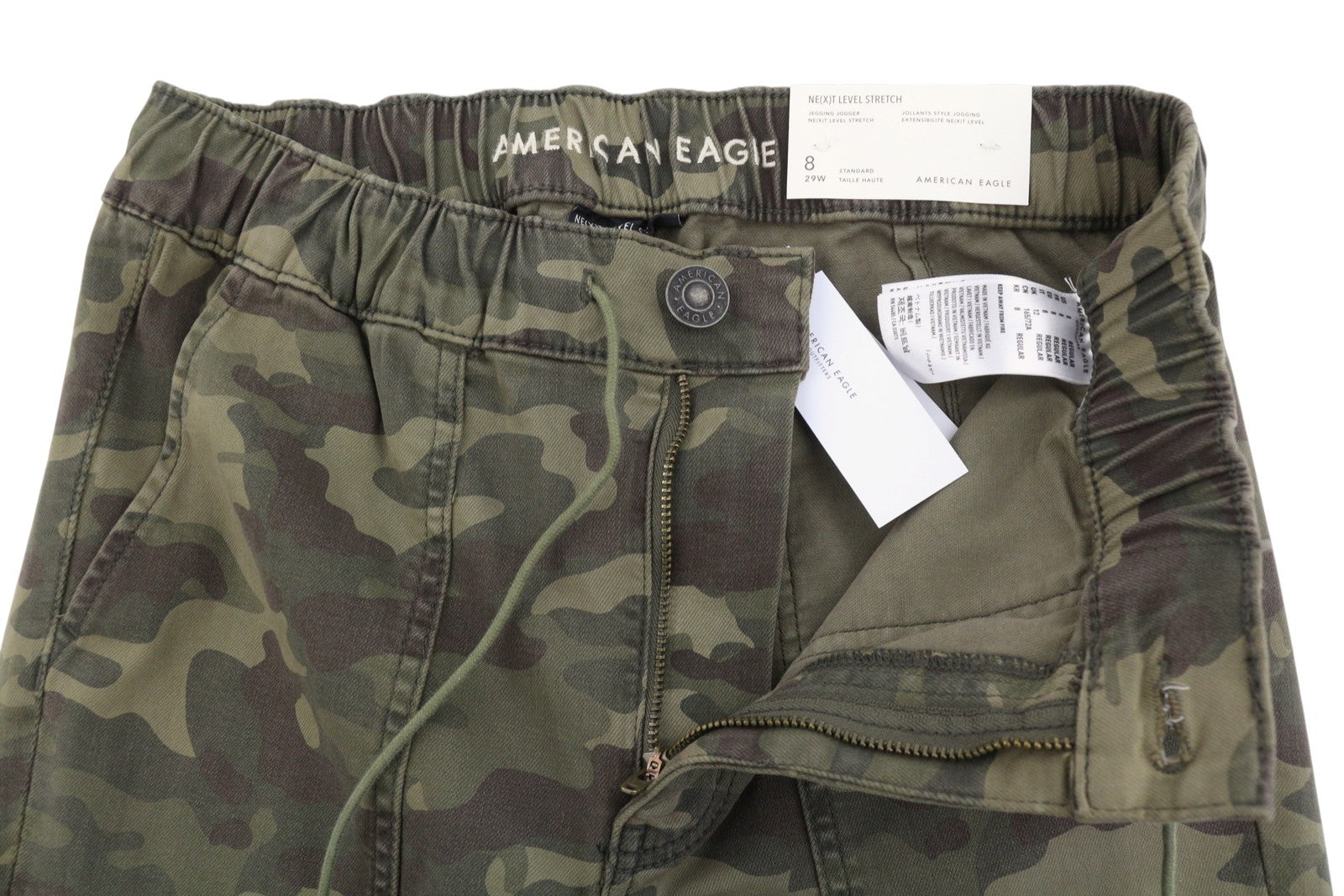 AMERICAN EAGLE OUTFITTERS Jegging Jogger Women Trousers W29 Camo Stretch