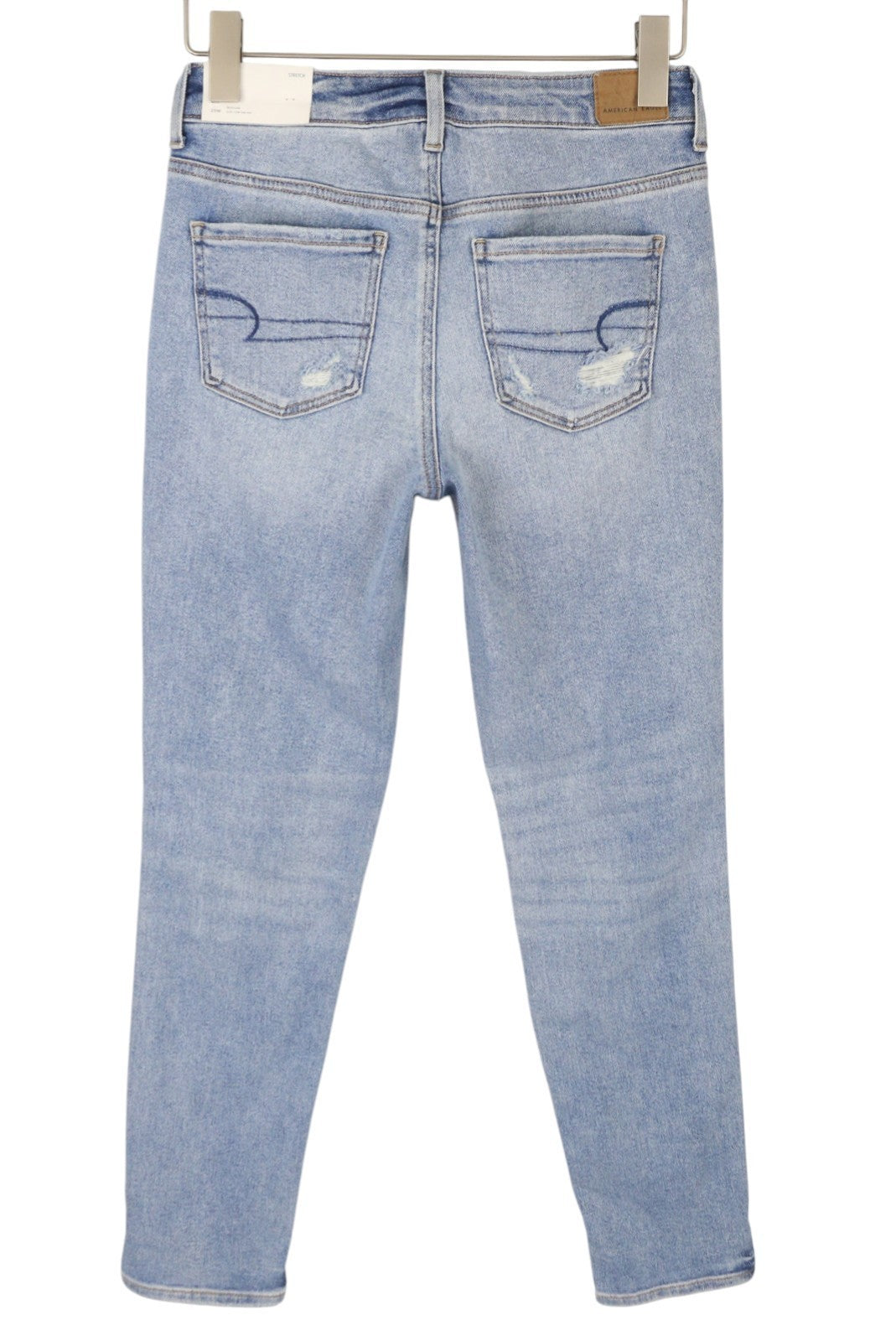 AMERICAN EAGLE OUTFITTERS Tomgirl Slashed Sky Women Jeans W26 Ripped Stretch