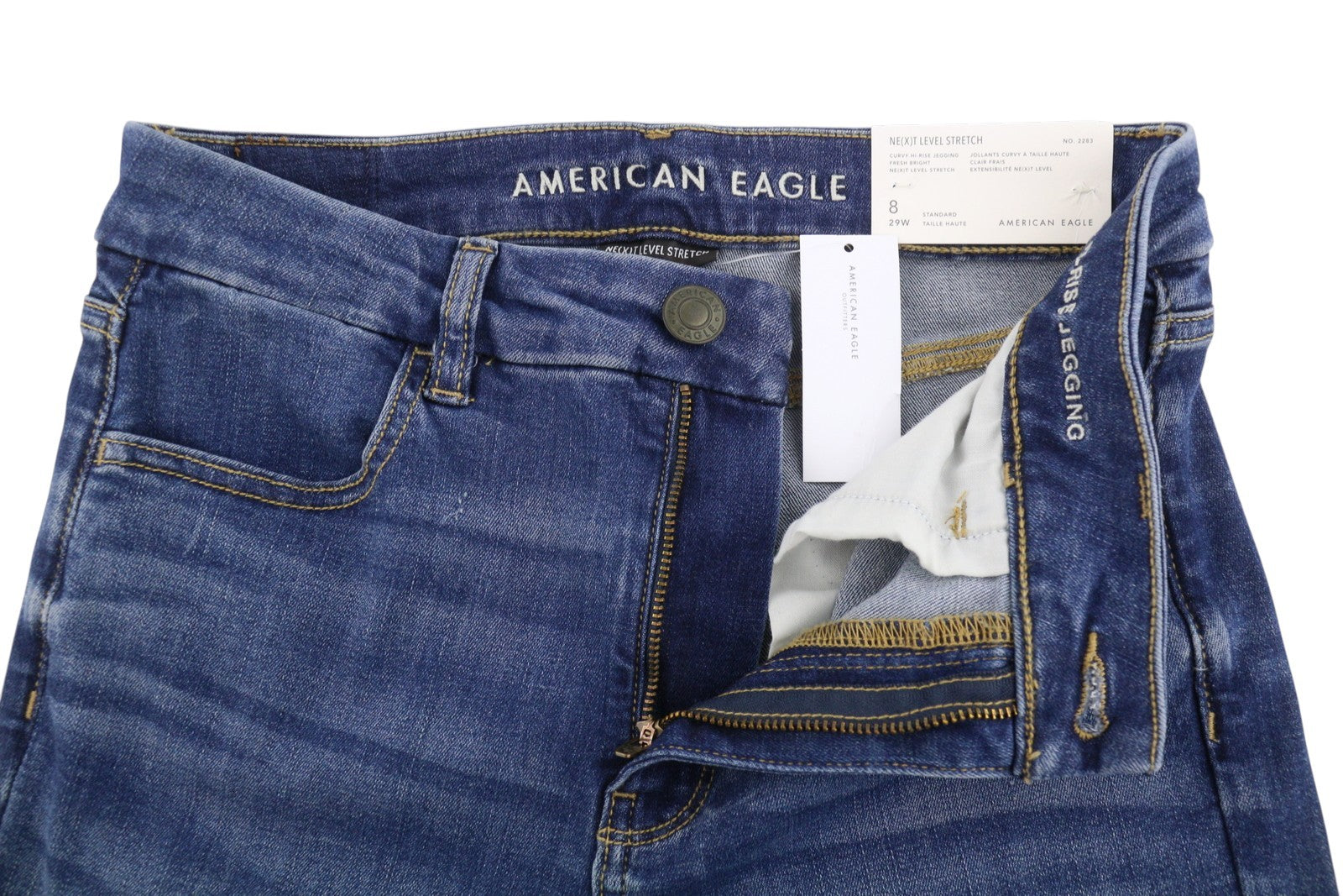 AMERICAN EAGLE OUTFITTERS Curvy Hi-Rise Women Jeans W29 Fresh Bright Jegging