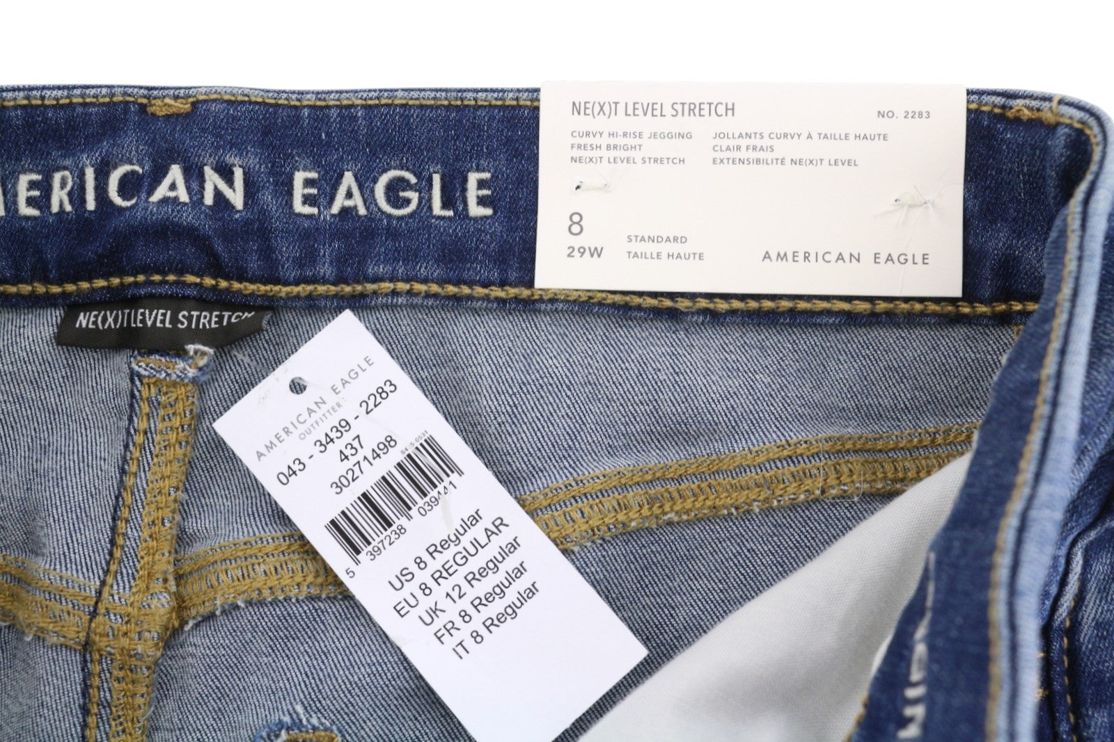 AMERICAN EAGLE OUTFITTERS Curvy Hi-Rise Women Jeans W29 Fresh Bright Jegging