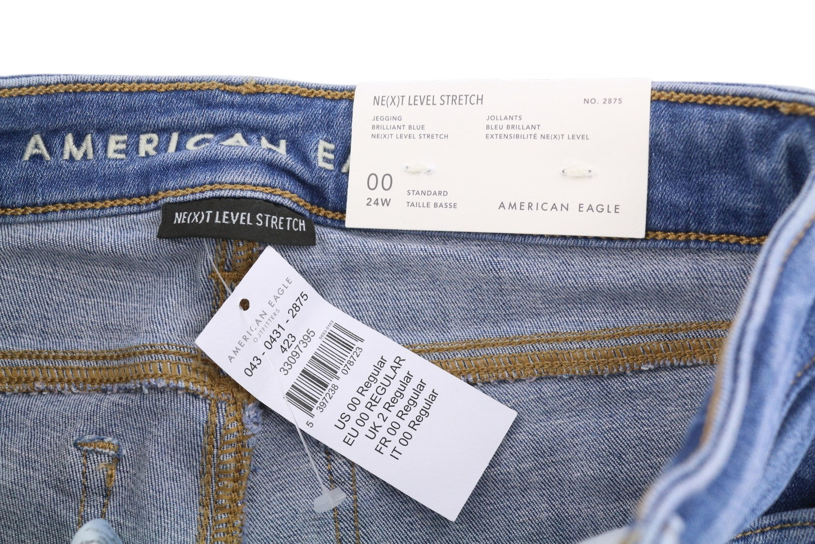 AMERICAN EAGLE OUTFITTERS Jegging Brilliant Women Jeans W24 Blue Stretch