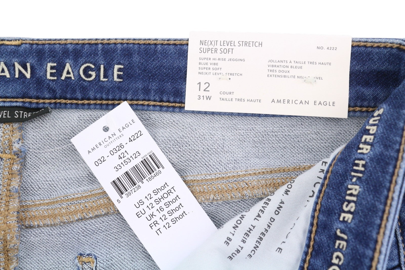 AMERICAN EAGLE OUTFITTERS Super Hi-Rise Women Jeans W31 Blue Vibe Soft Jegging
