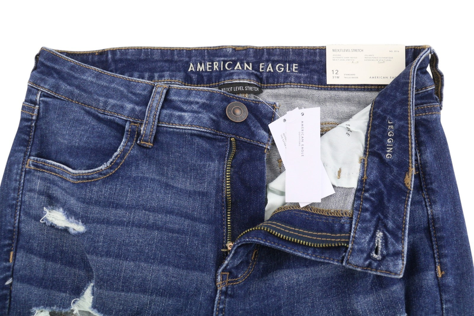 AMERICAN EAGLE OUTFITTERS Jegging Dark Indigo Women Jeans W31 Authentic Ripped