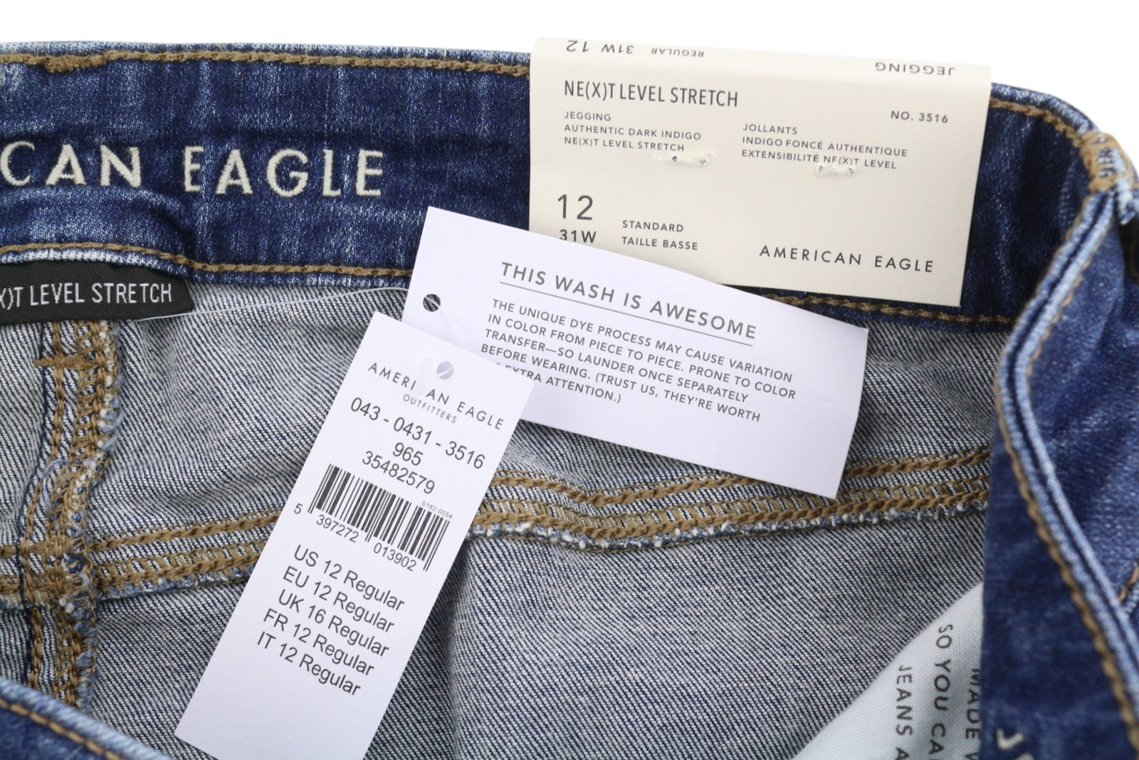 AMERICAN EAGLE OUTFITTERS Jegging Dark Indigo Women Jeans W31 Authentic Ripped