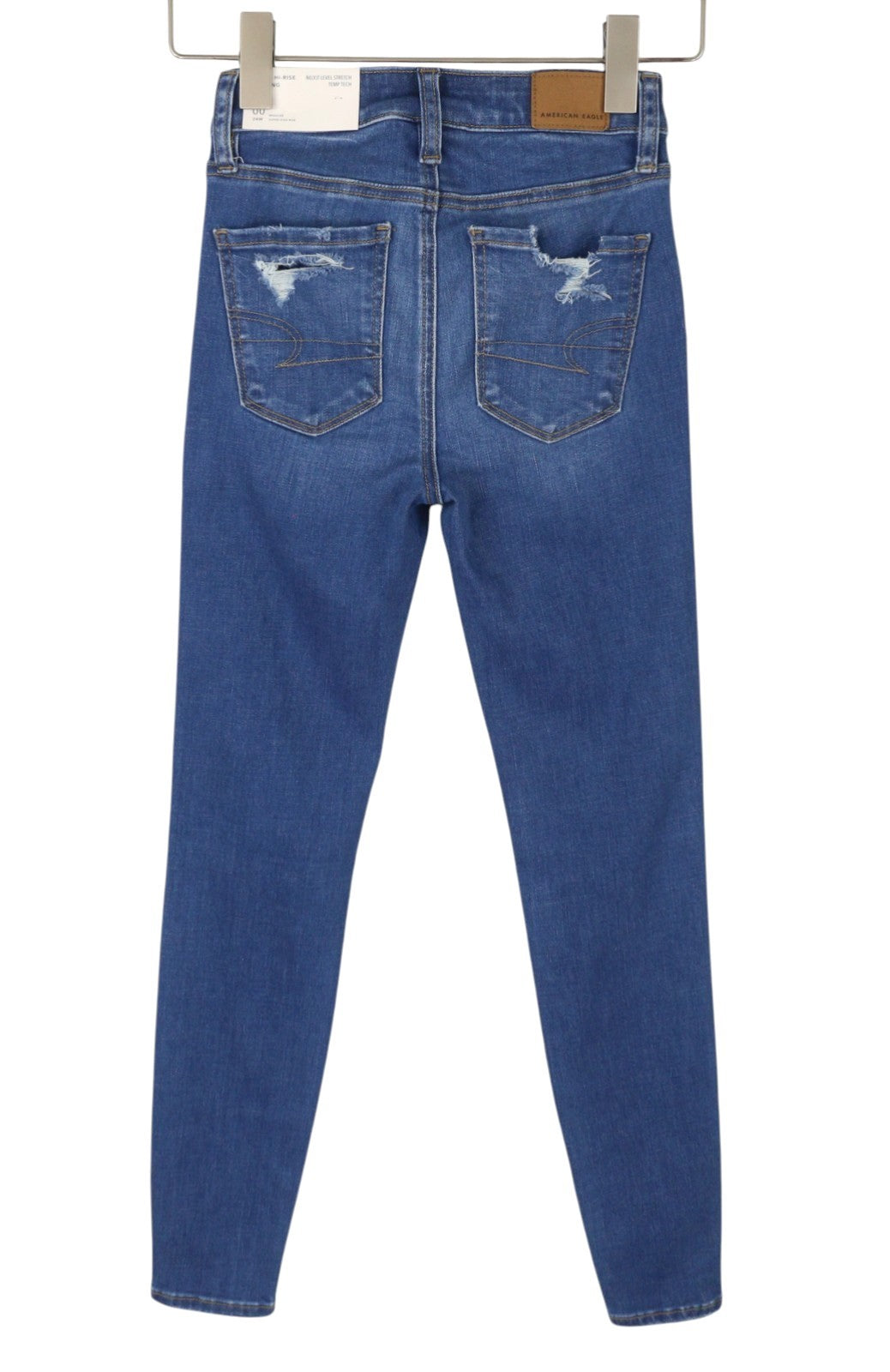 AMERICAN EAGLE OUTFITTERS Super Hi-Rise Women Jeans W24 Sky Blue Ripped Jegging