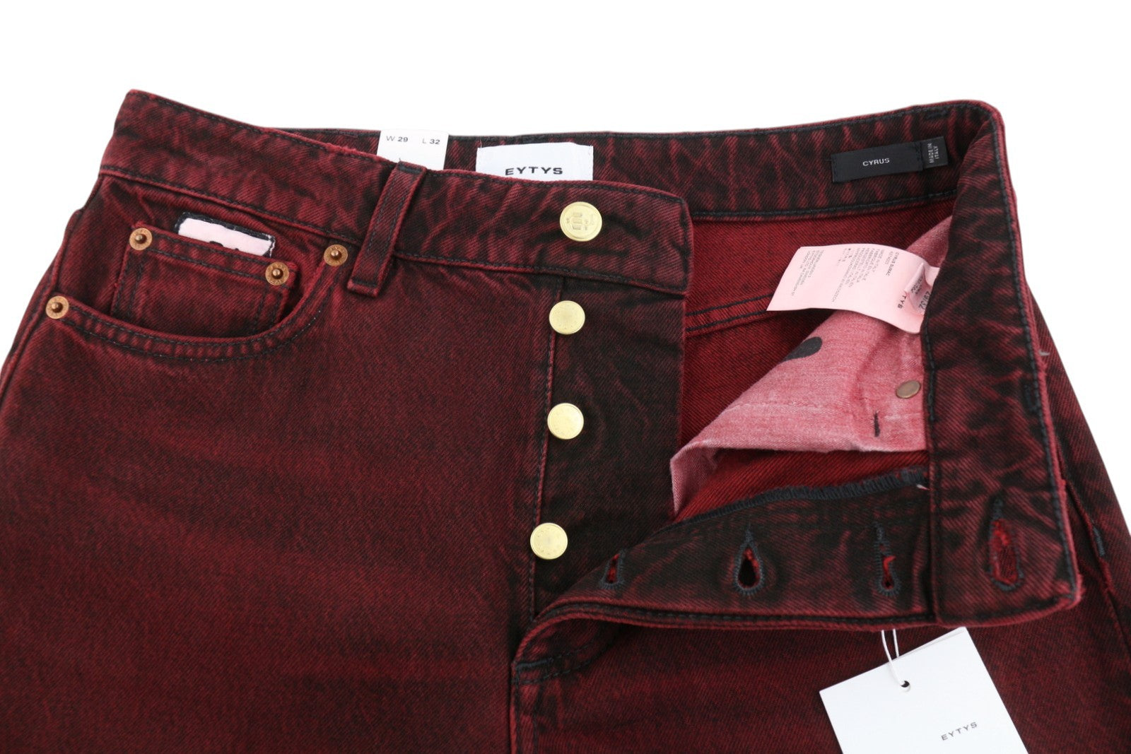 EYTYS Cyrus Sumac Relaxed Bootcut Women Jeans W29/L32 Burgundy Unisex RRP370