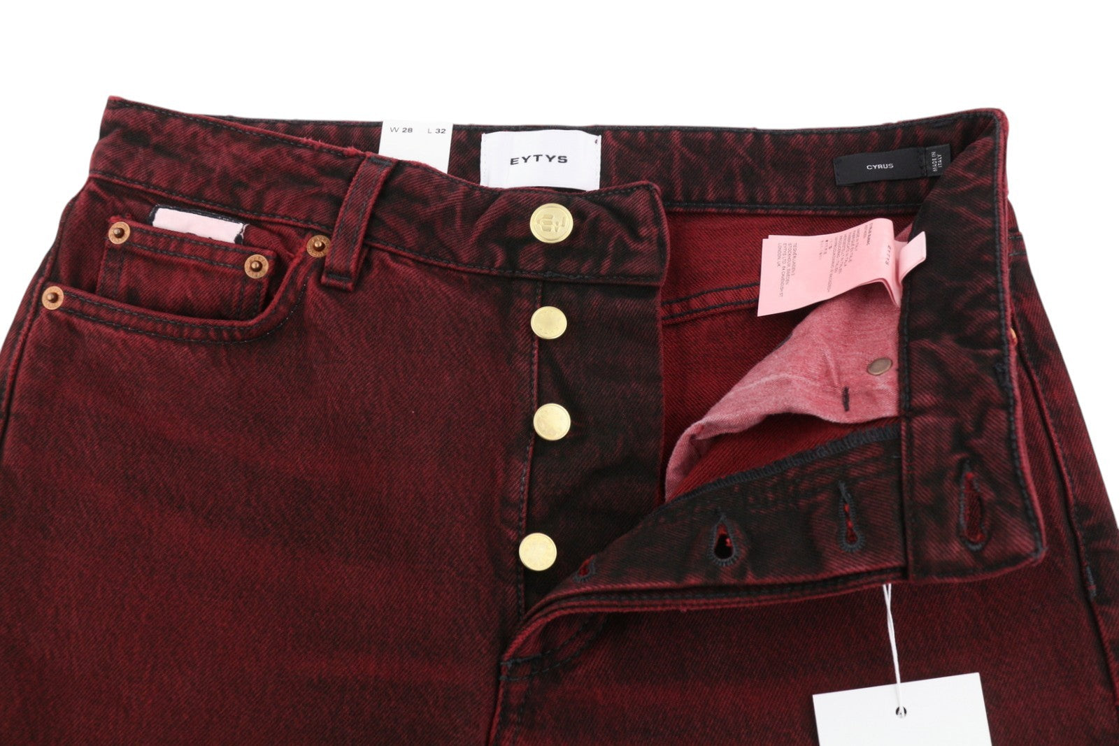 EYTYS Cyrus Sumac Relaxed Bootcut Women Jeans W28/L32 Burgundy Unisex RRP370