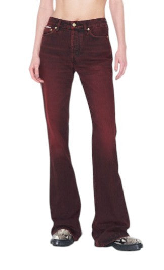 EYTYS Cyrus Sumac Relaxed Flare Men Jeans W32/L32 Burgundy Unisex RRP370