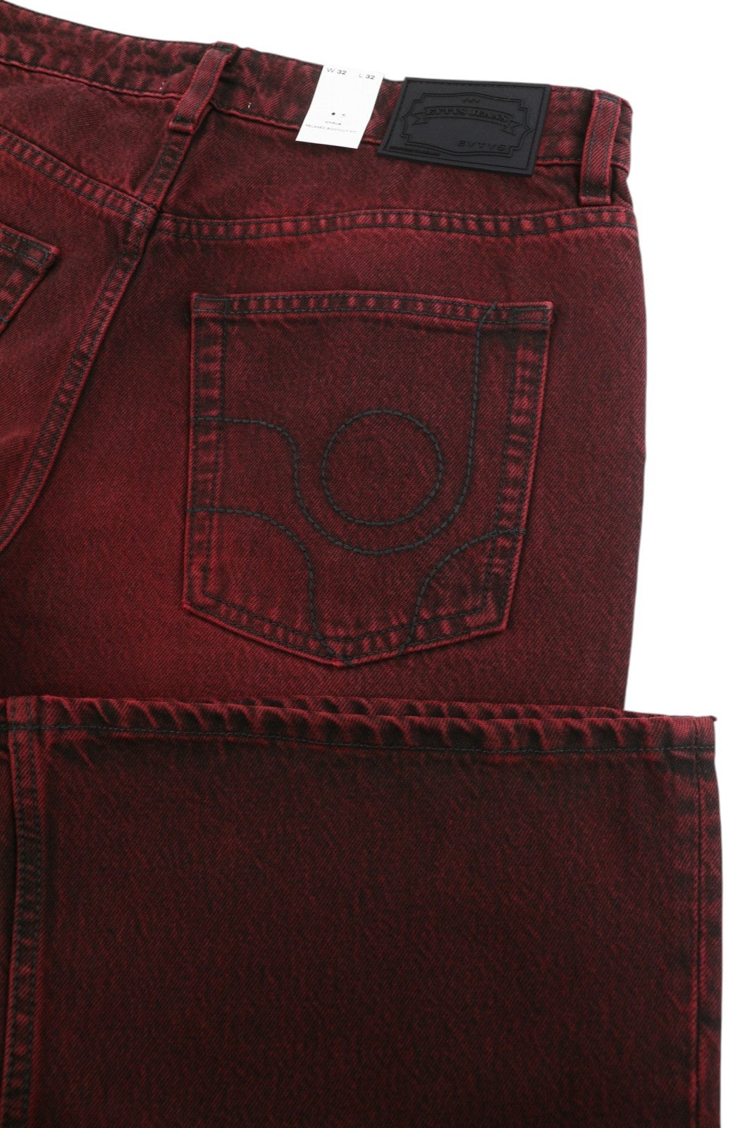 EYTYS Cyrus Sumac Relaxed Flare Men Jeans W32/L32 Burgundy Unisex RRP370