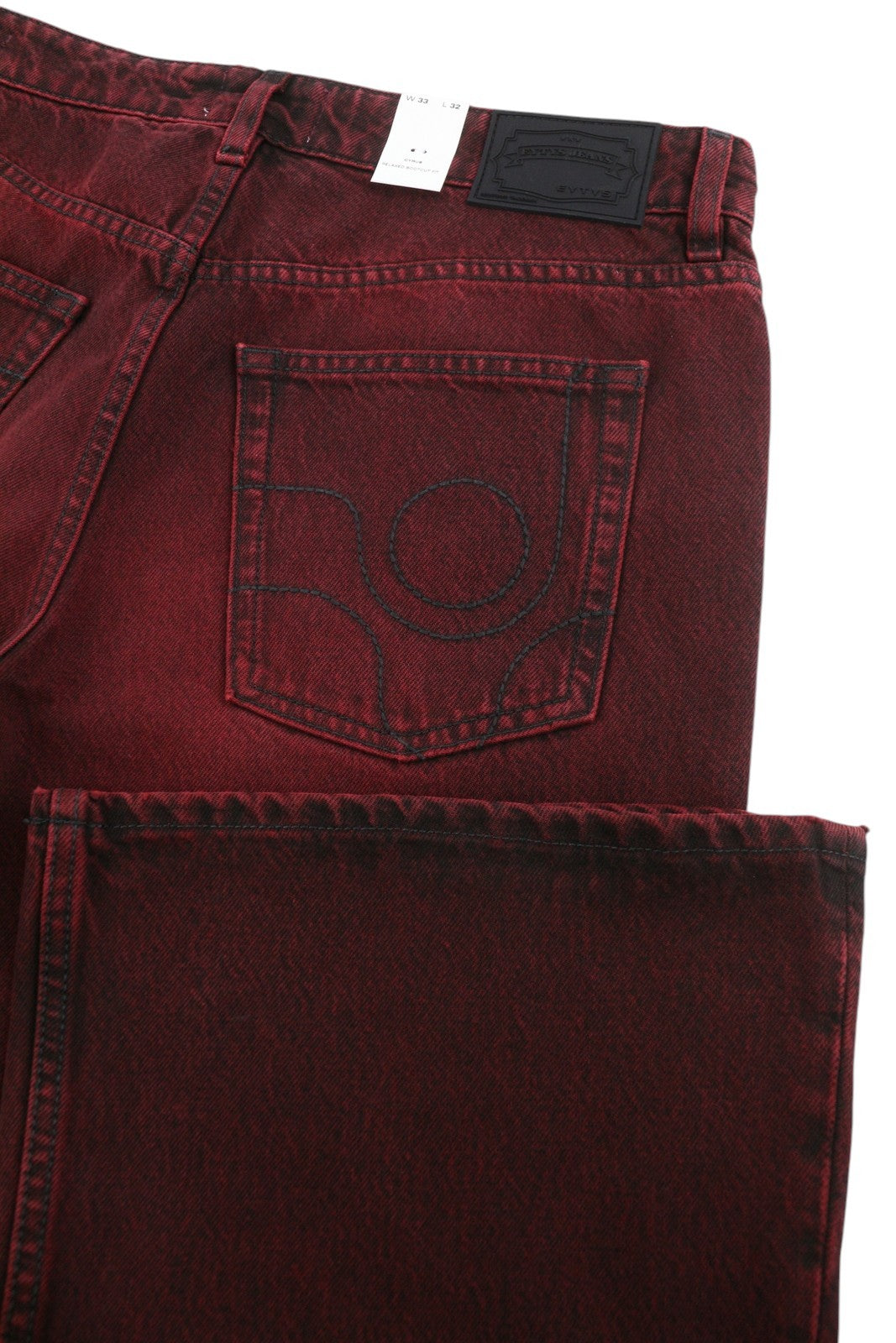 EYTYS Cyrus Sumac Loose Bootcut Men Jeans W33/L32 Burgundy Unisex RRP370
