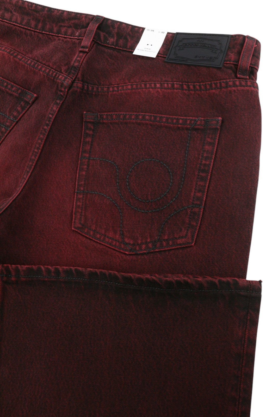 EYTYS Cyrus Sumac Easy Flare Men Jeans W34/L32 Burgundy Unisex RRP370