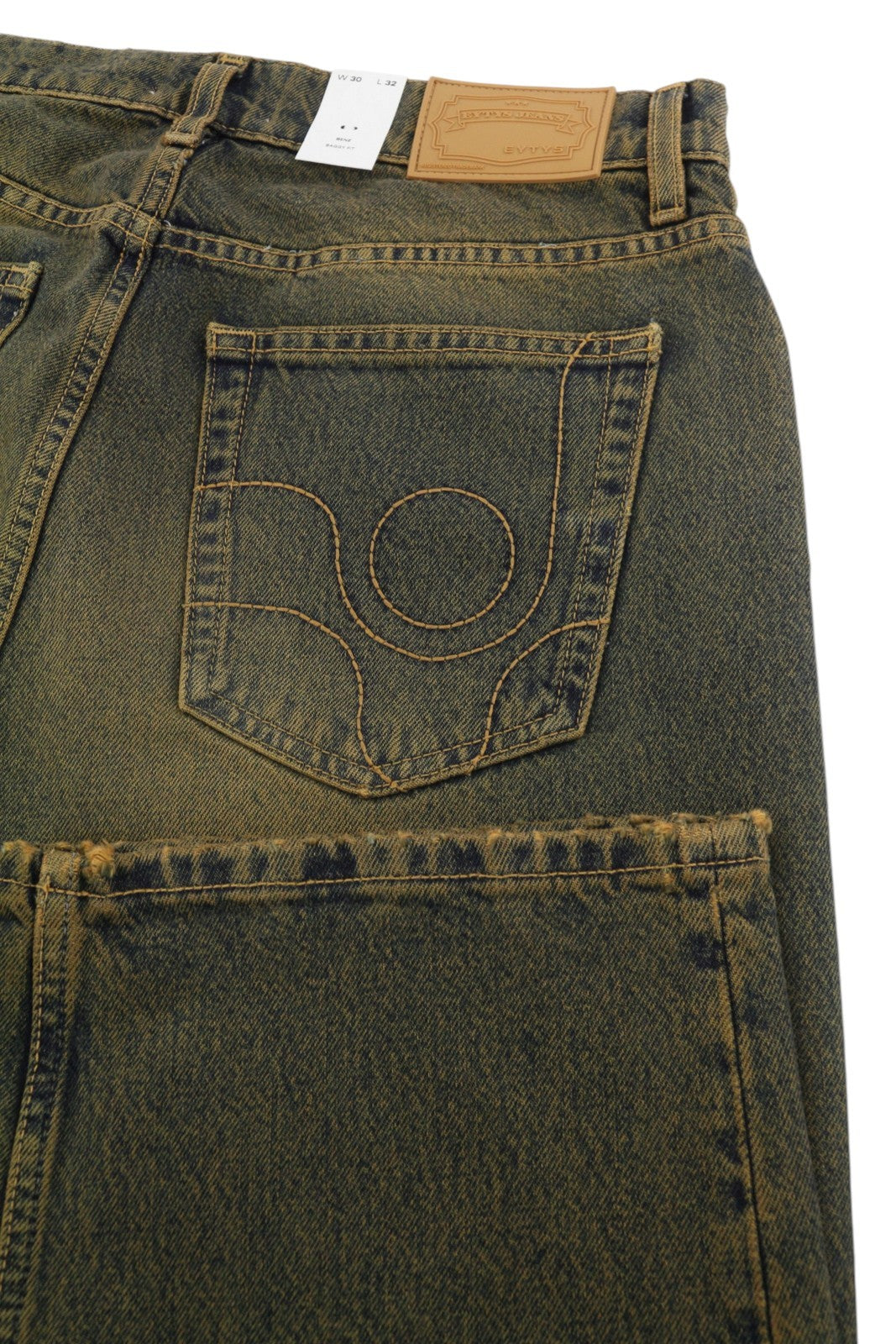 EYTYS Benz Rust Loose Baggy Women Jeans W30/L32 Orange Blue Fade Unisex RRP370