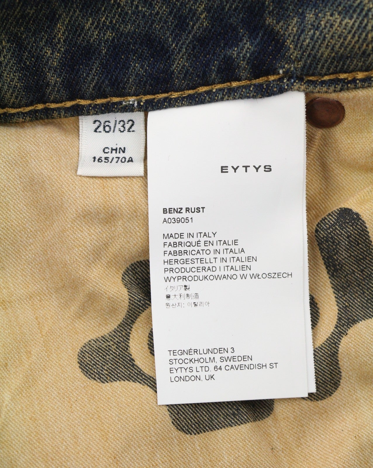 EYTYS Benz Rust Slouchy Baggy Women Jeans W26/L32 Orange Blue Aged RRP370