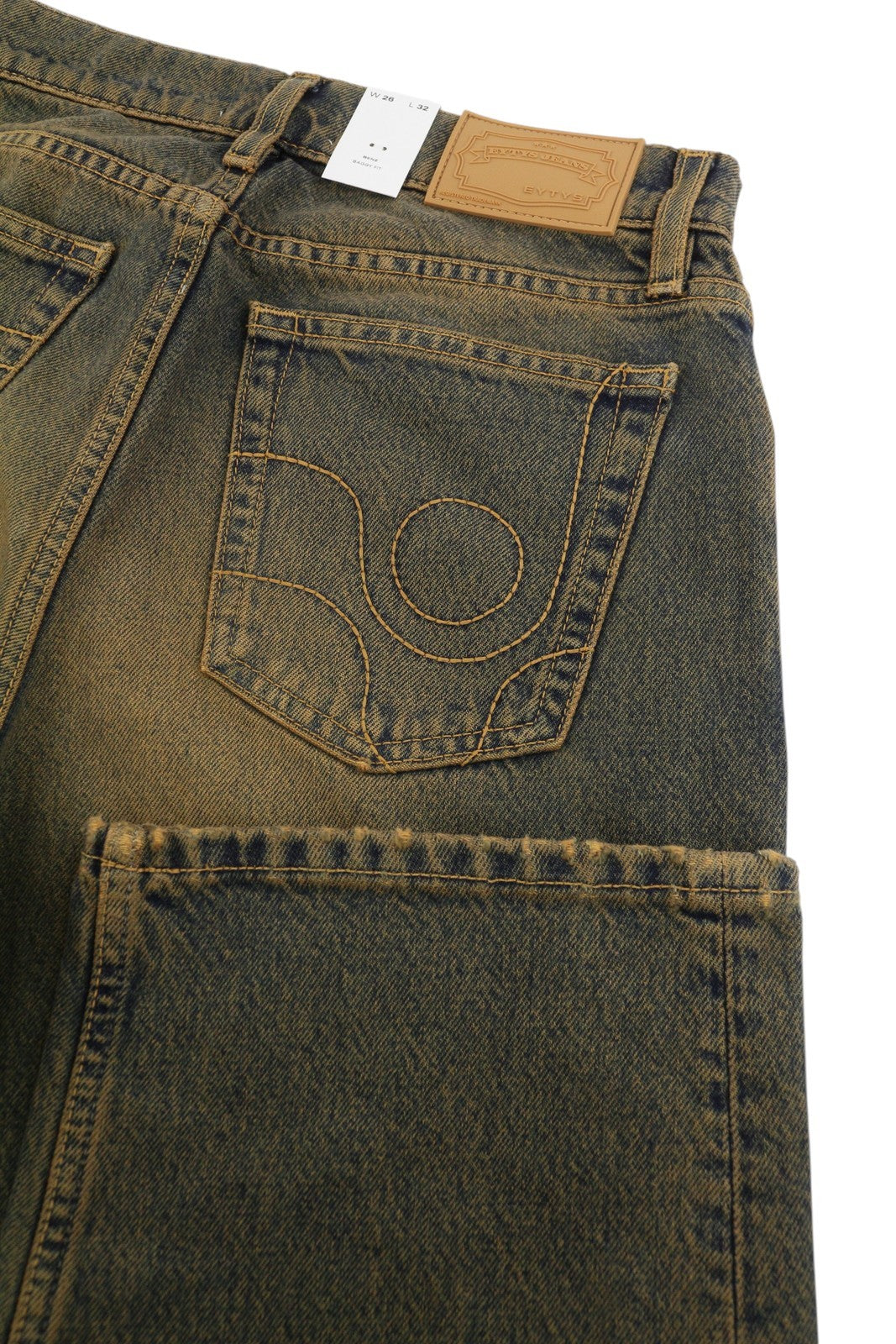 EYTYS Benz Rust Slouchy Baggy Women Jeans W26/L32 Orange Blue Aged RRP370