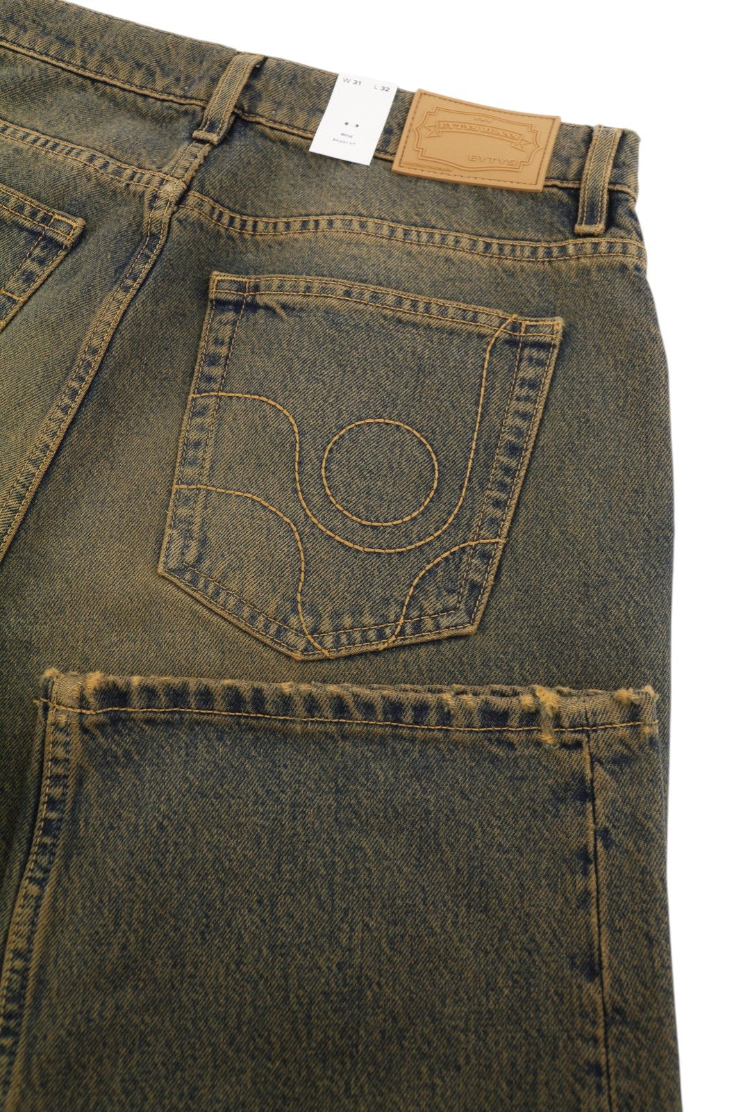 EYTYS Benz Rust Big Baggy Men Jeans W31/L32 Orange Blue Faded Unisex RRP370