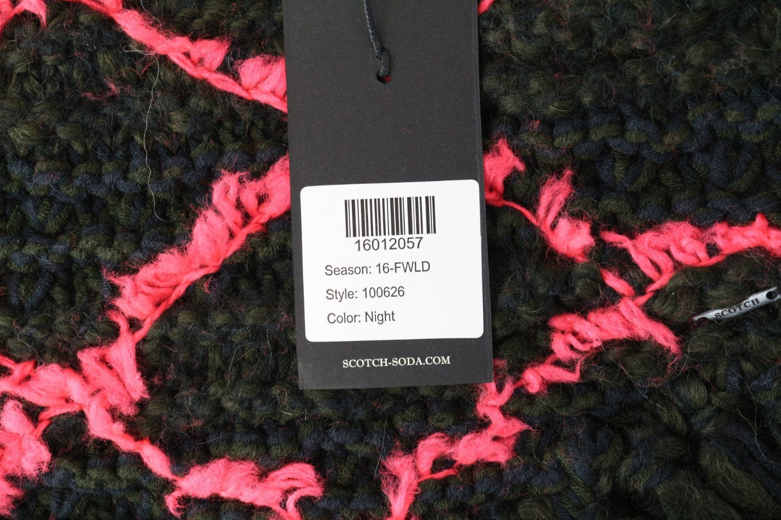 SCOTCH & SODA Ams Blauw Women Scarf OS Green Beige Patterns Knitted Tassels
