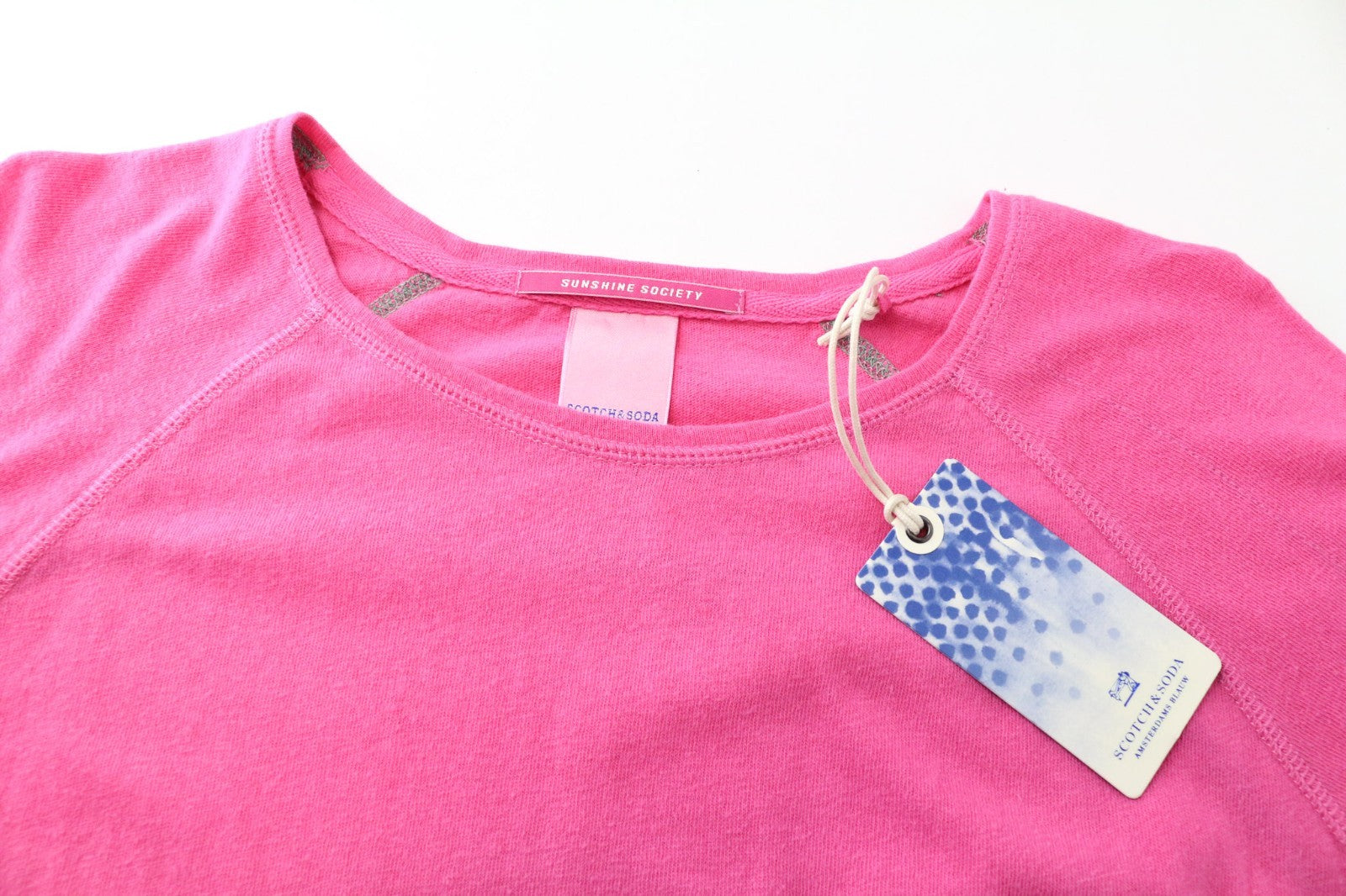SCOTCH & SODA Men T-Shirt S Light Pink Pullover Crew Neck Classic Jersey Logo