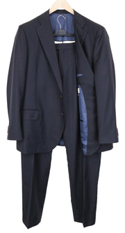 SUITSUPPLY Lazio Men Suit UK54R Blue Slim 2Pc Melange Wool Blueline Perennial