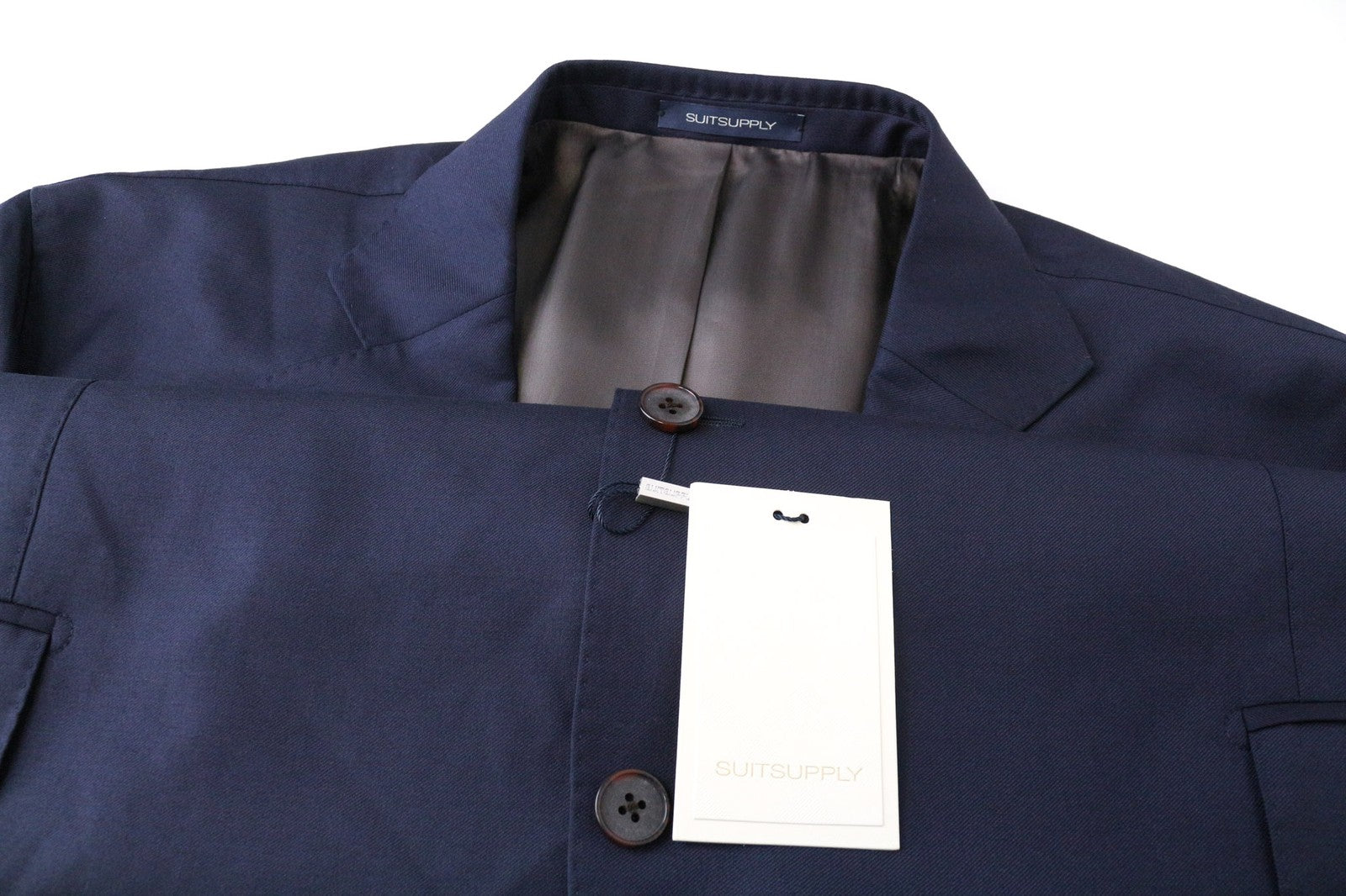 SUITSUPPLY La Spalla Men Blazer UK56R Navy Slim Melange Pure S110s Wool Twill