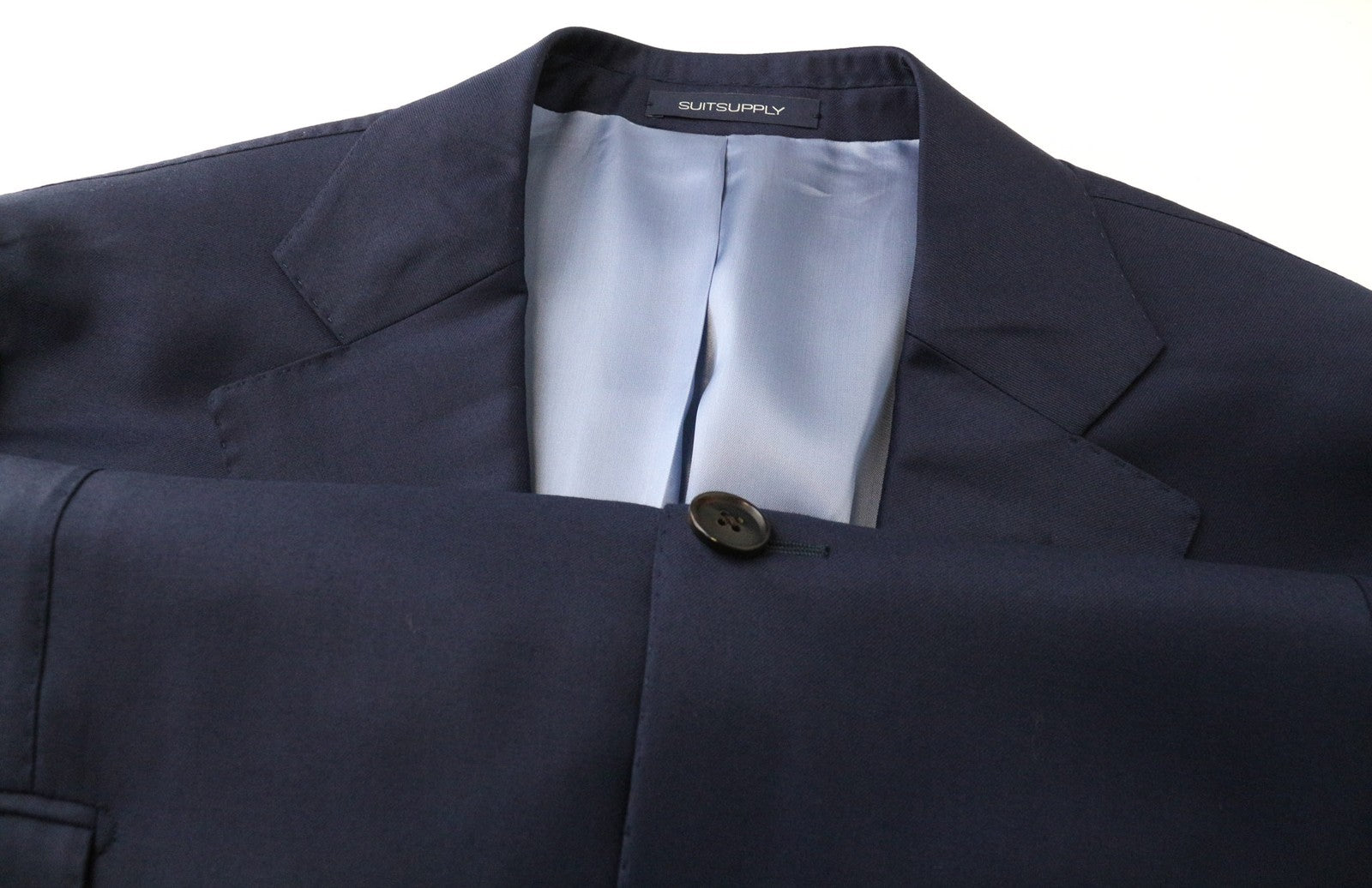 SUITSUPPLY La Spalla Men Blazer UK44S Navy Classic Formal Lined Slim Pure Wool