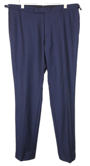 SUITSUPPLY Brescia Tux Men Trousers UK46R Blue Slim Melange Wool Flat-Front