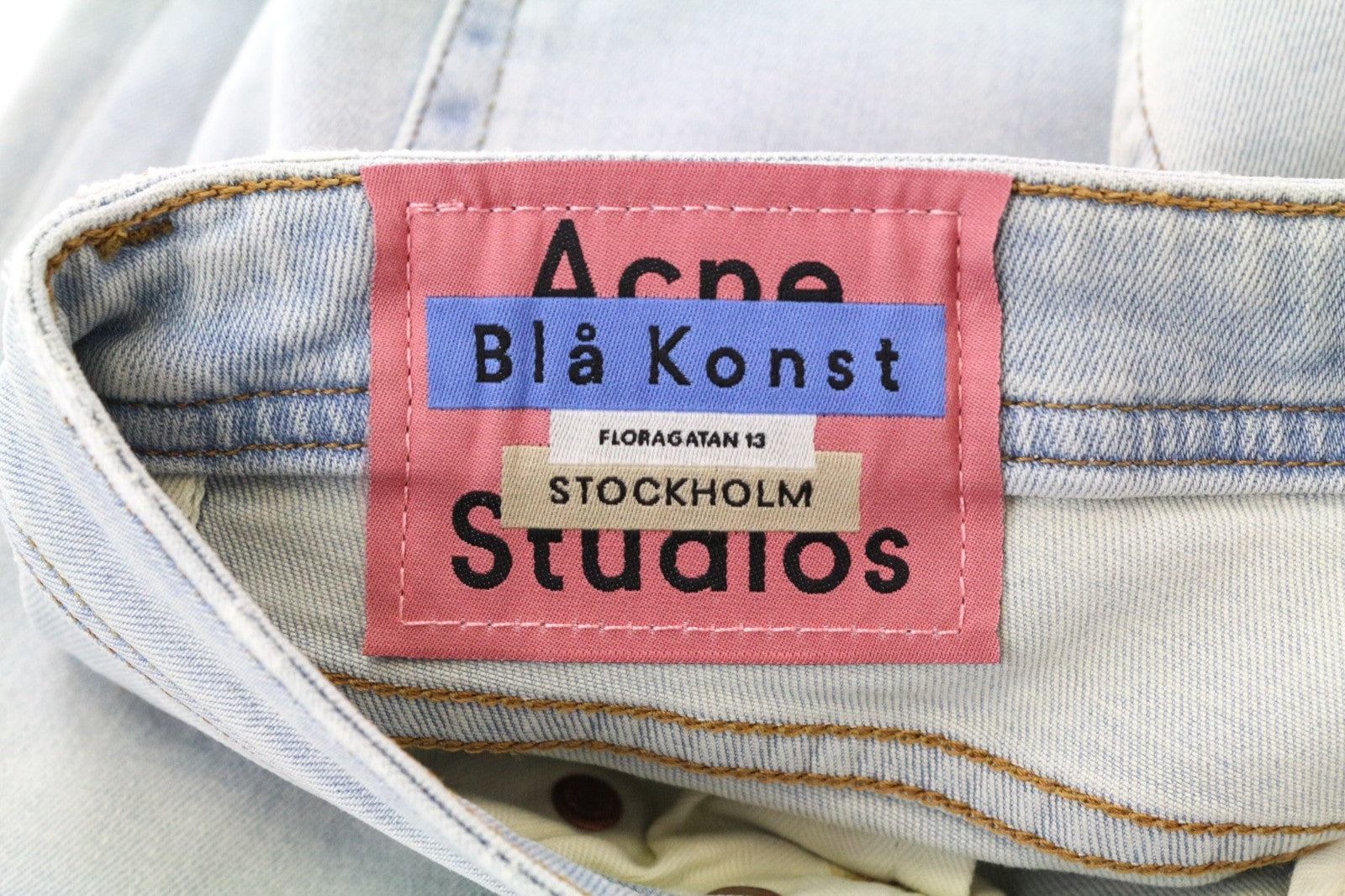 ACNE STUDIOS Climb Women Jeans W26/L32 Light Blue Skinny Fit Stretch Zippered