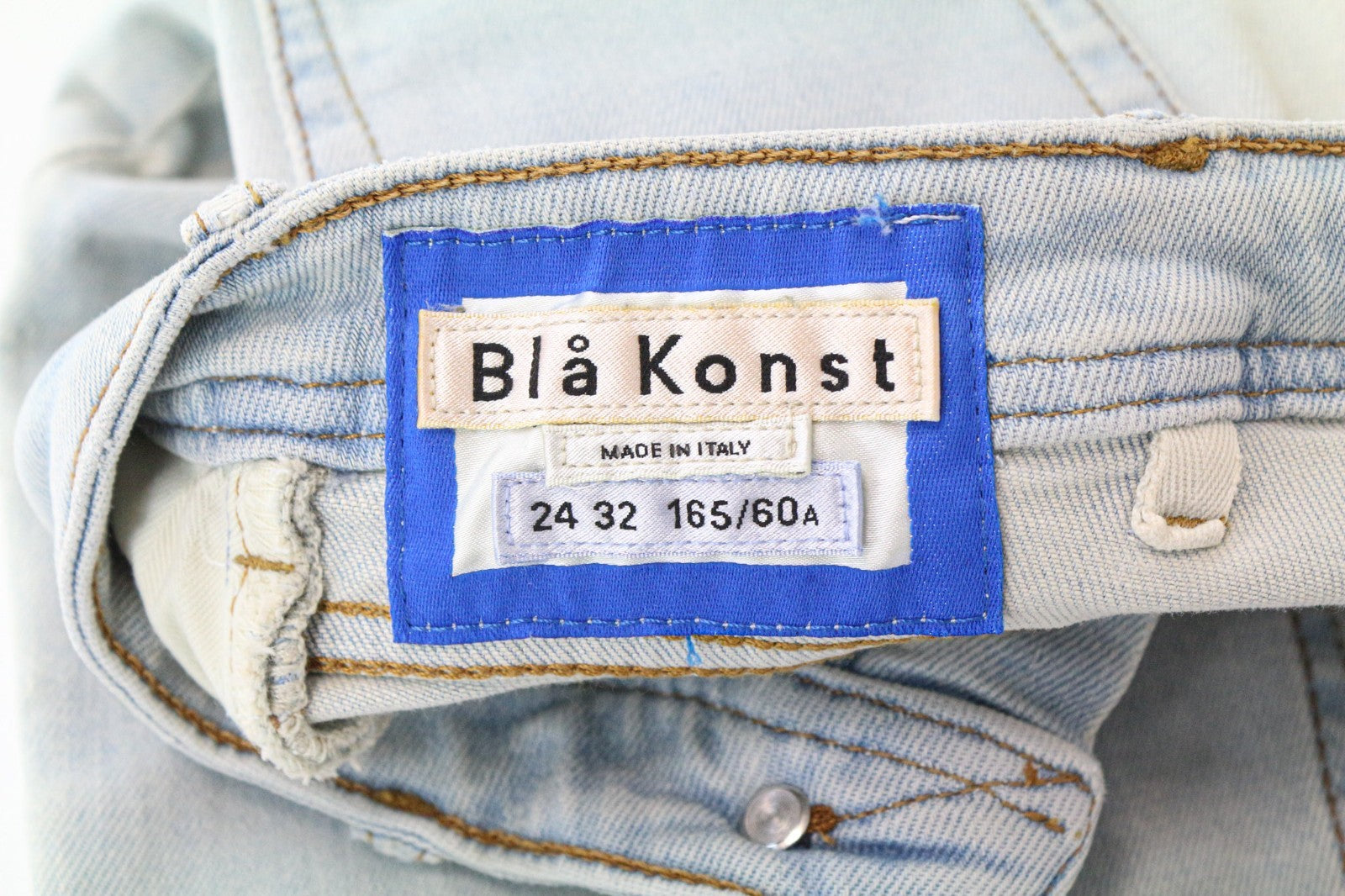 ACNE STUDIOS Climb Women Jeans W24/L32 Light Blue Skinny Zip Bla Konst Stretch