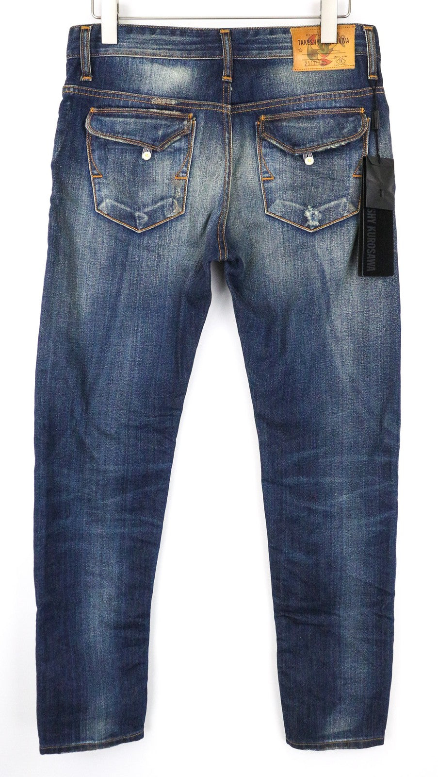 TAKESHY KUROSAWA TK08 Bart Patt Men Jeans W32 Blue Distress Skinny Non-Stretch