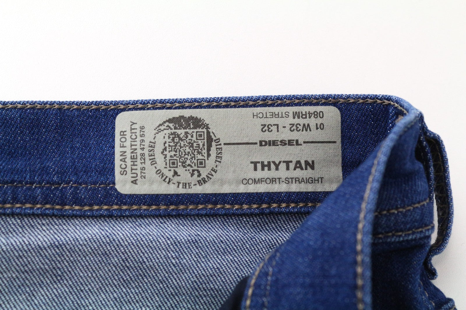 DIESEL Thytan 084RM Men Jeans W32/L32 Blue Comfort-Straight Stretch Buttoned