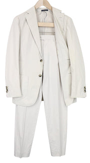 SUITSUPPLY Lazio Patch Unconstructed Men Suit UK36R Beige Slim 2-Piece Cotton