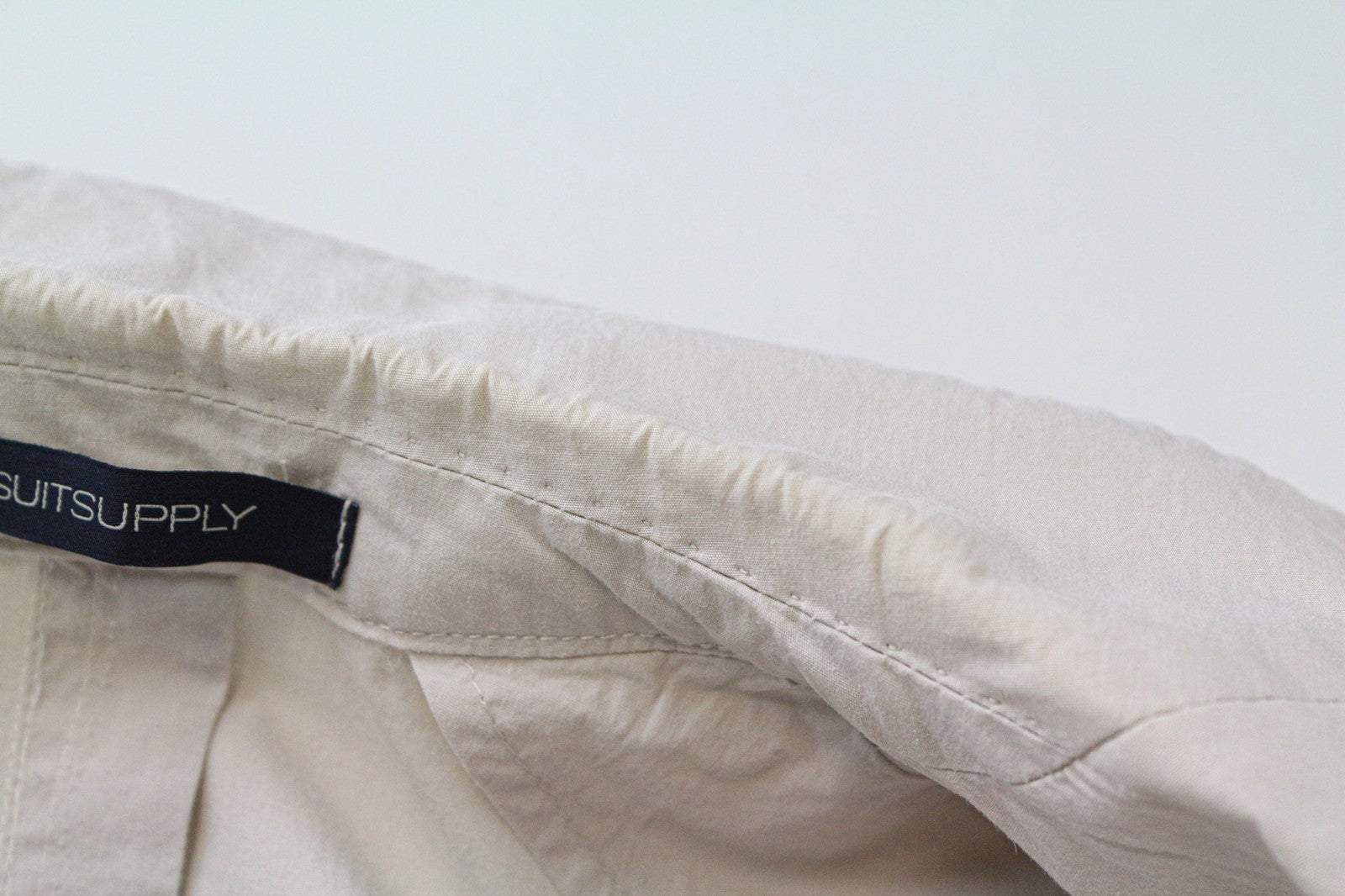 SUITSUPPLY Lazio Patch Unconstructed Men Suit UK36R Beige Slim 2-Piece Cotton