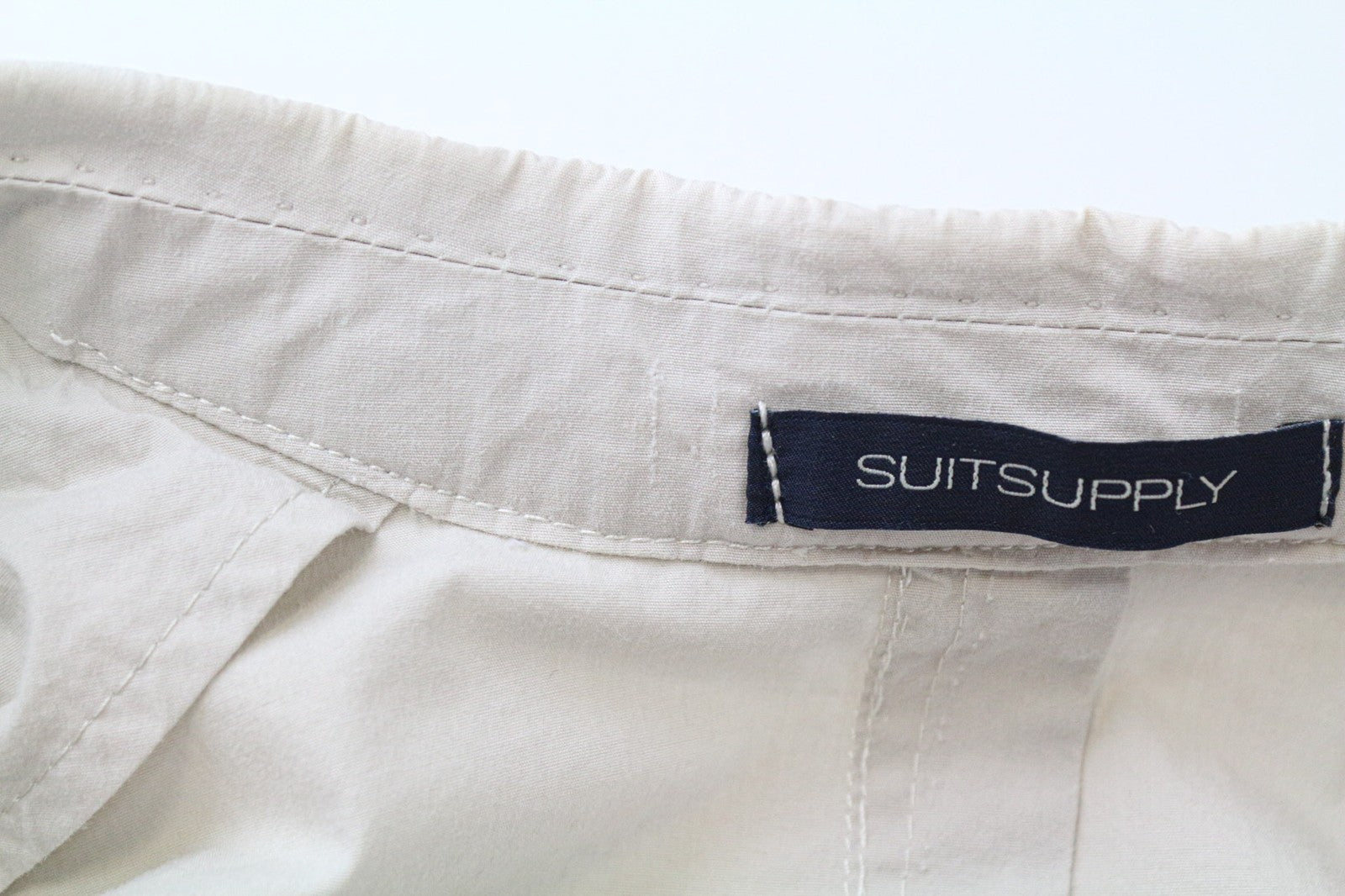 SUITSUPPLY Lazio Patch Unconstructed Men Suit UK36R Beige Slim 2-Piece Cotton