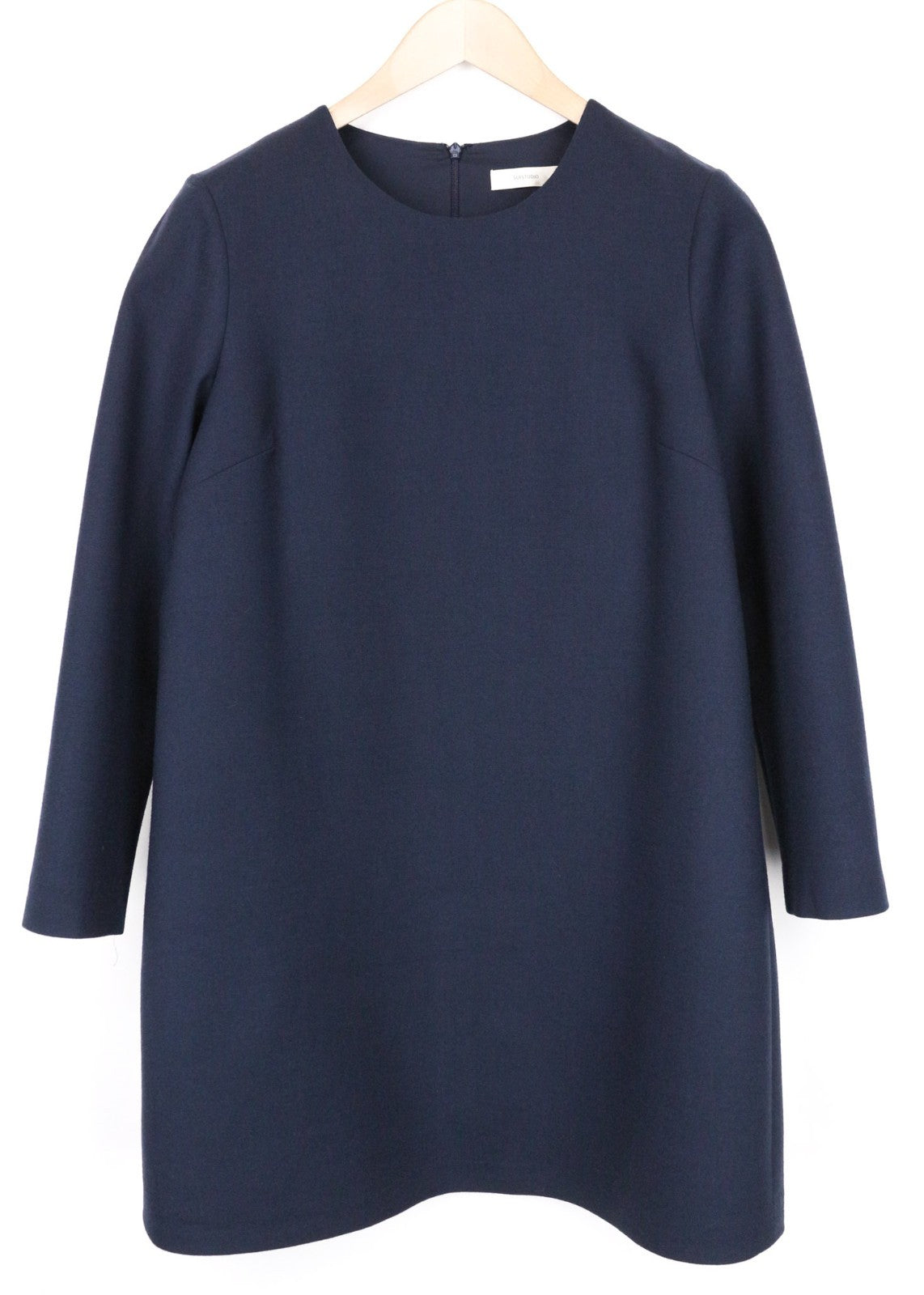SUISTUDIO Camden Women Dress UK14R L Navy Formal Slim Wool Tunic Mini