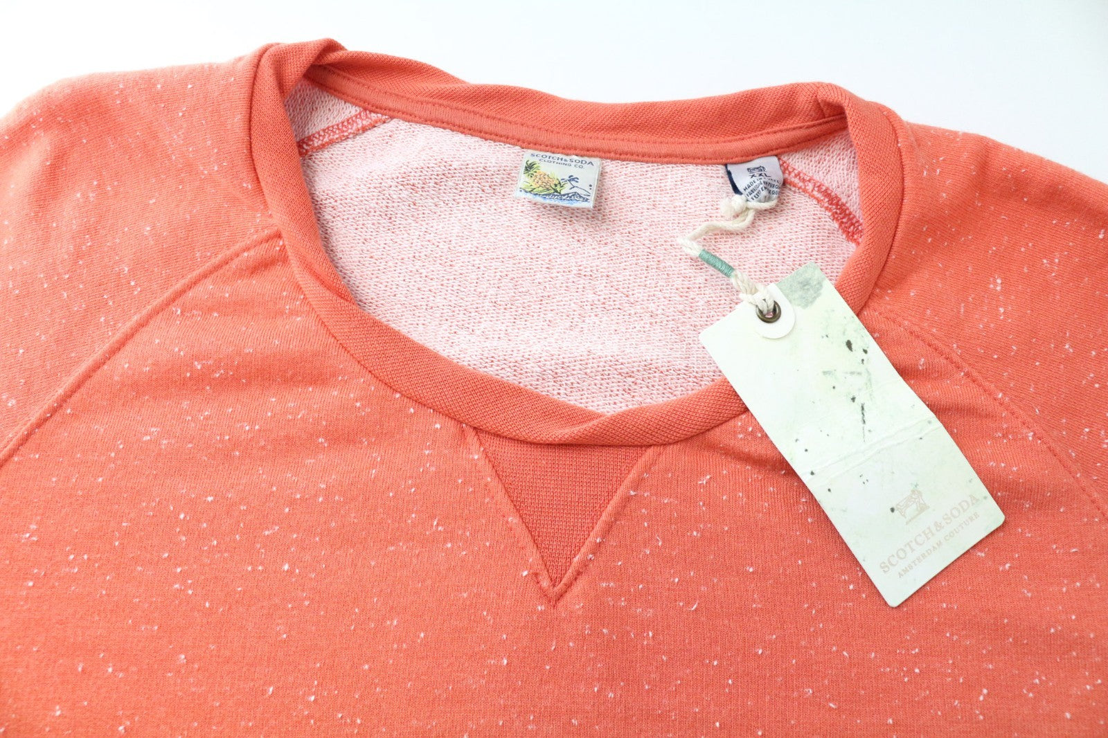 SCOTCH & SODA Ams Couture Men Sweatshirt 2XL Orange Cotton Blend Long Sleeved