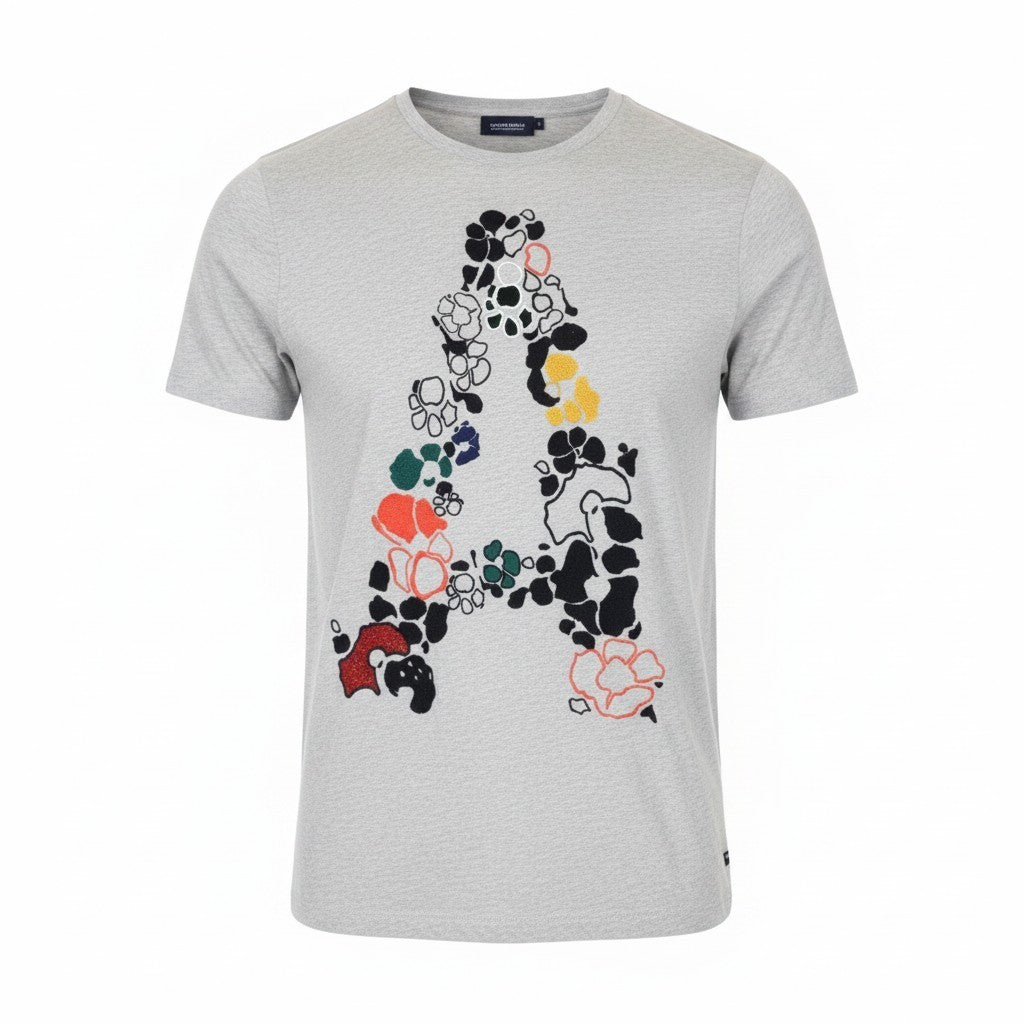 SCOTCH & SODA Ams Blauw Men T-Shirt M Grey Pure Cotton Short Sleeve Pullover