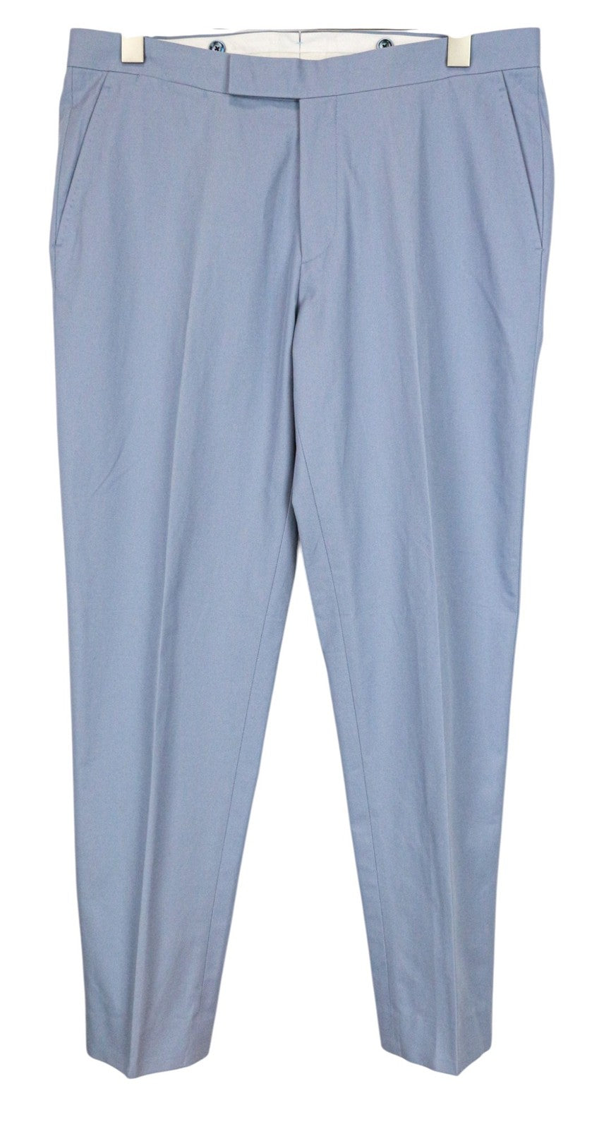 SUITSUPPLY Brescia Men Trousers UK38R Blue Pure Cotton Pleated Front Formal