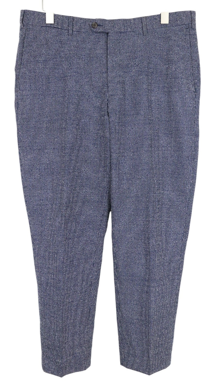 SUITSUPPLY Brescia Men Trousers UK42L Blue Linen Silk Cotton Blend Patterned