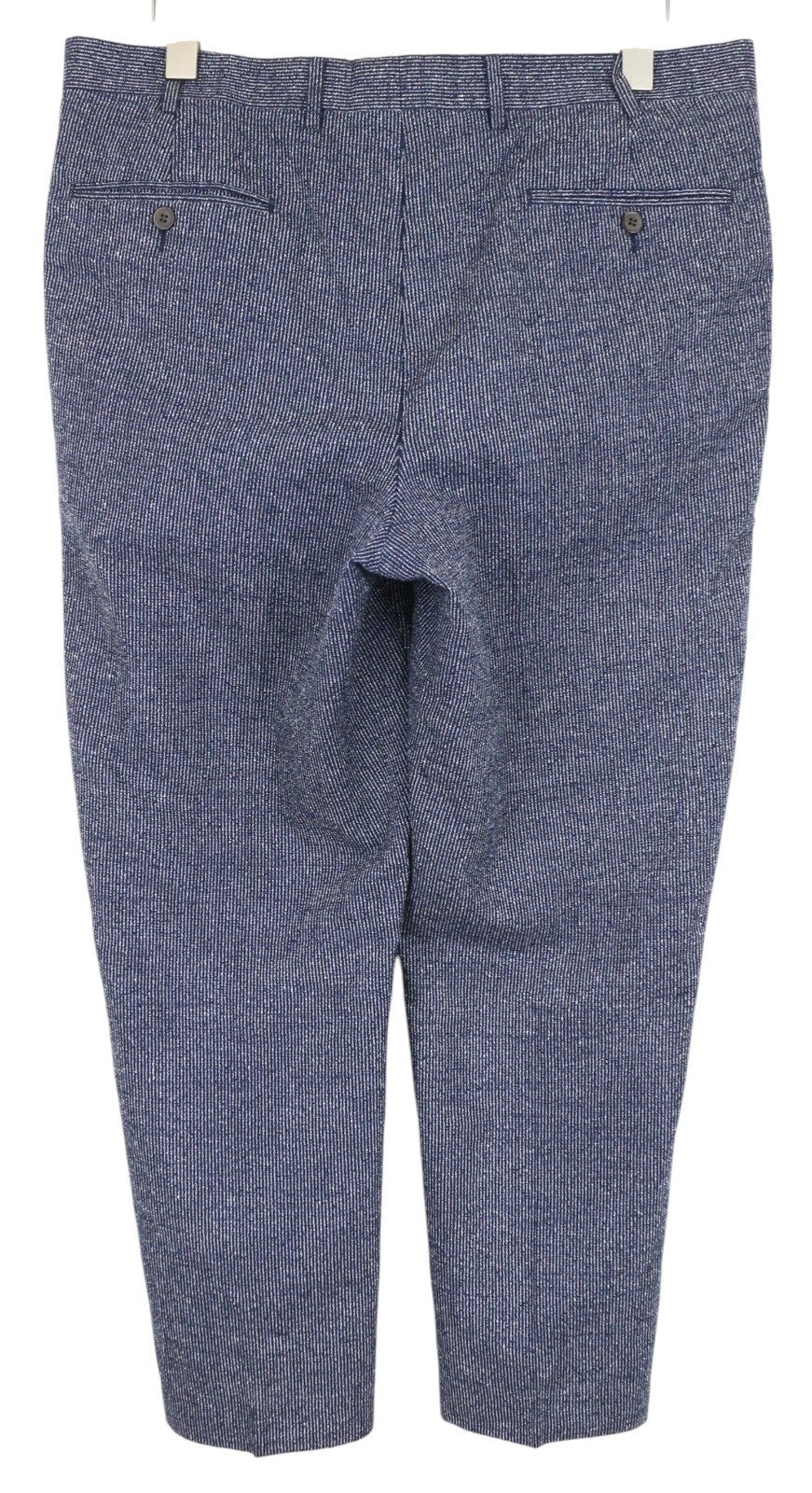 SUITSUPPLY Brescia Men Trousers UK42L Blue Linen Silk Cotton Blend Patterned