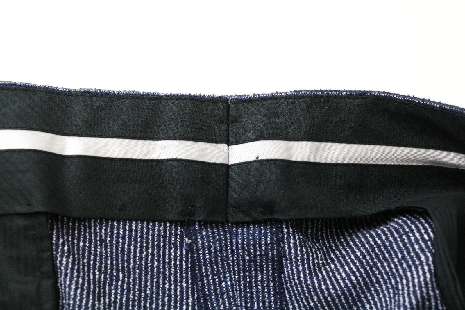 SUITSUPPLY Brescia Men Trousers UK42L Blue Linen Silk Cotton Blend Patterned